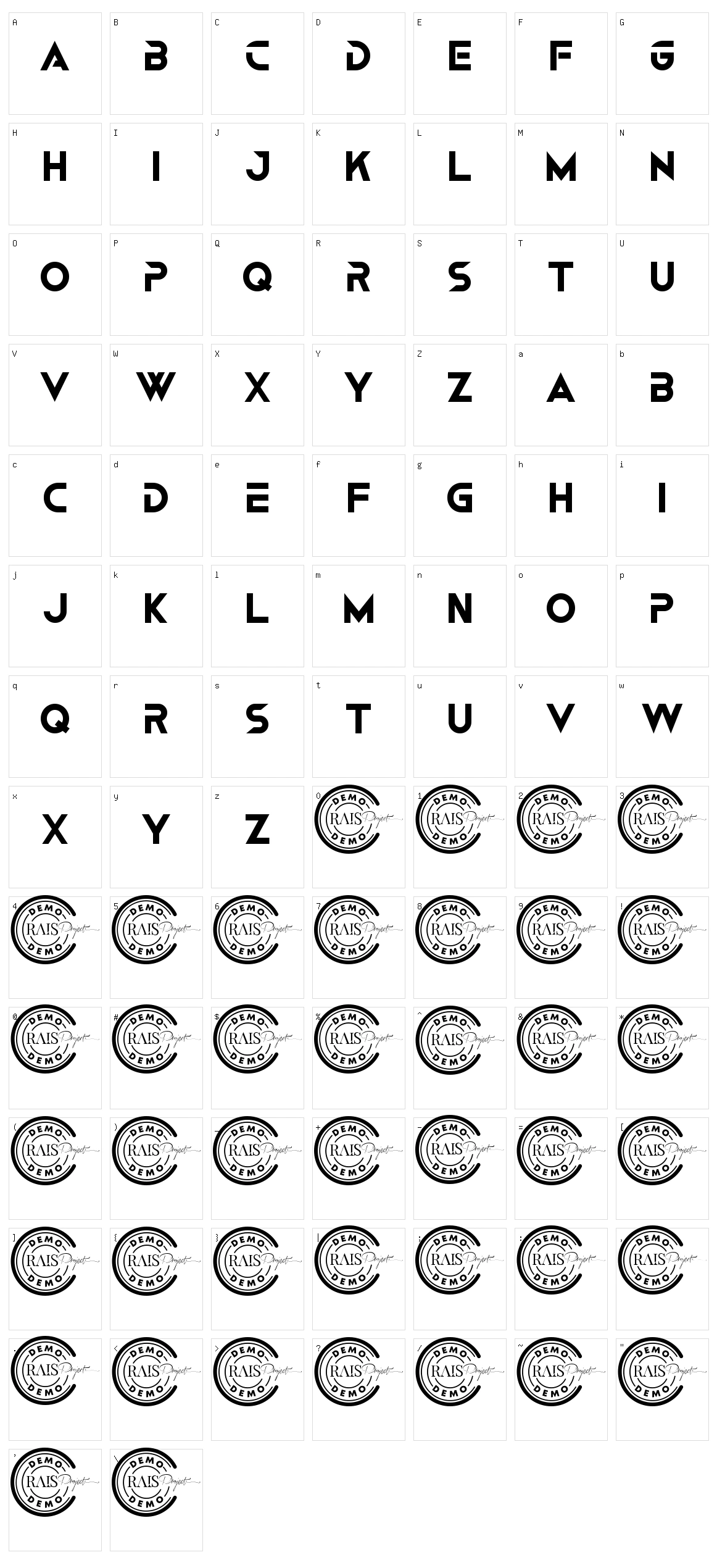 Dragraces Character Set