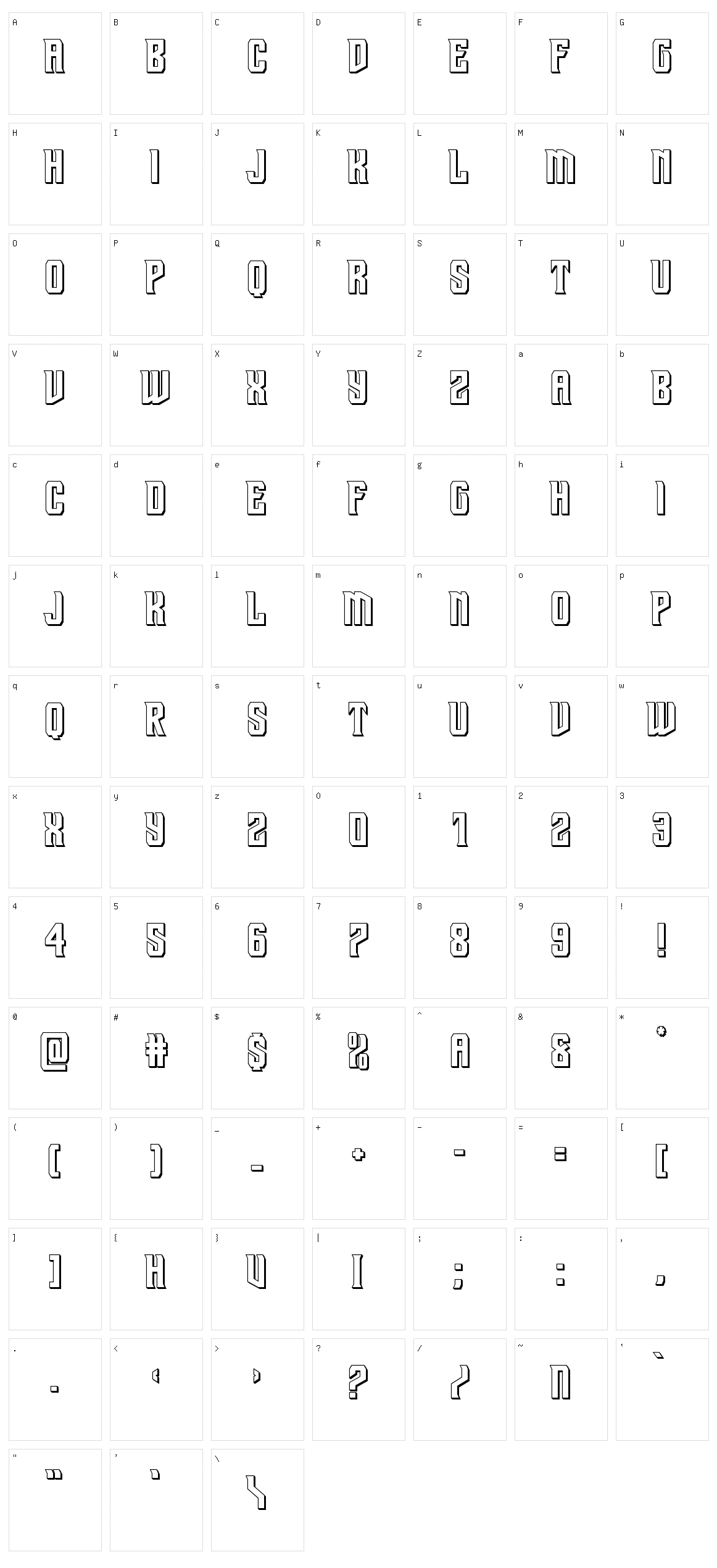 Drive Corps Character Set