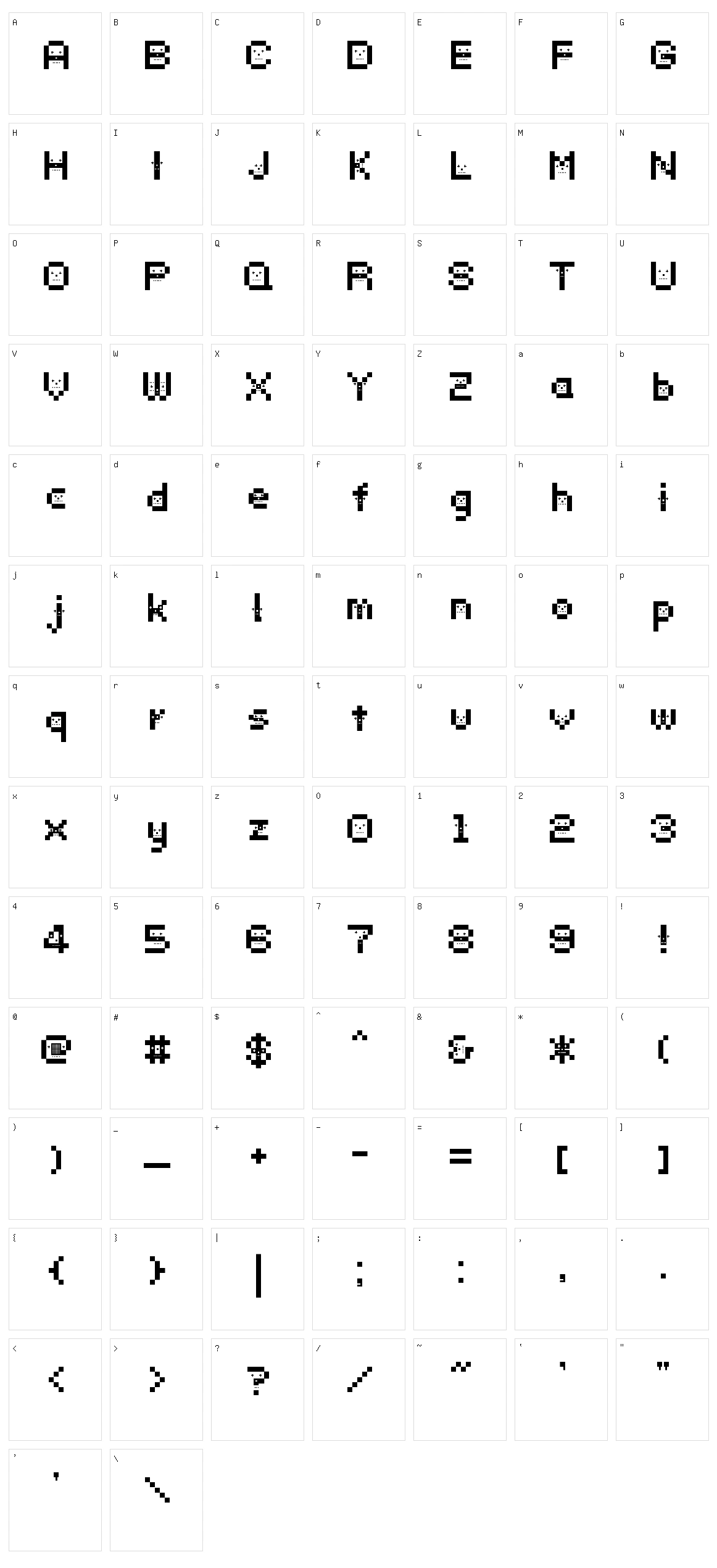 DustDotman Character Set