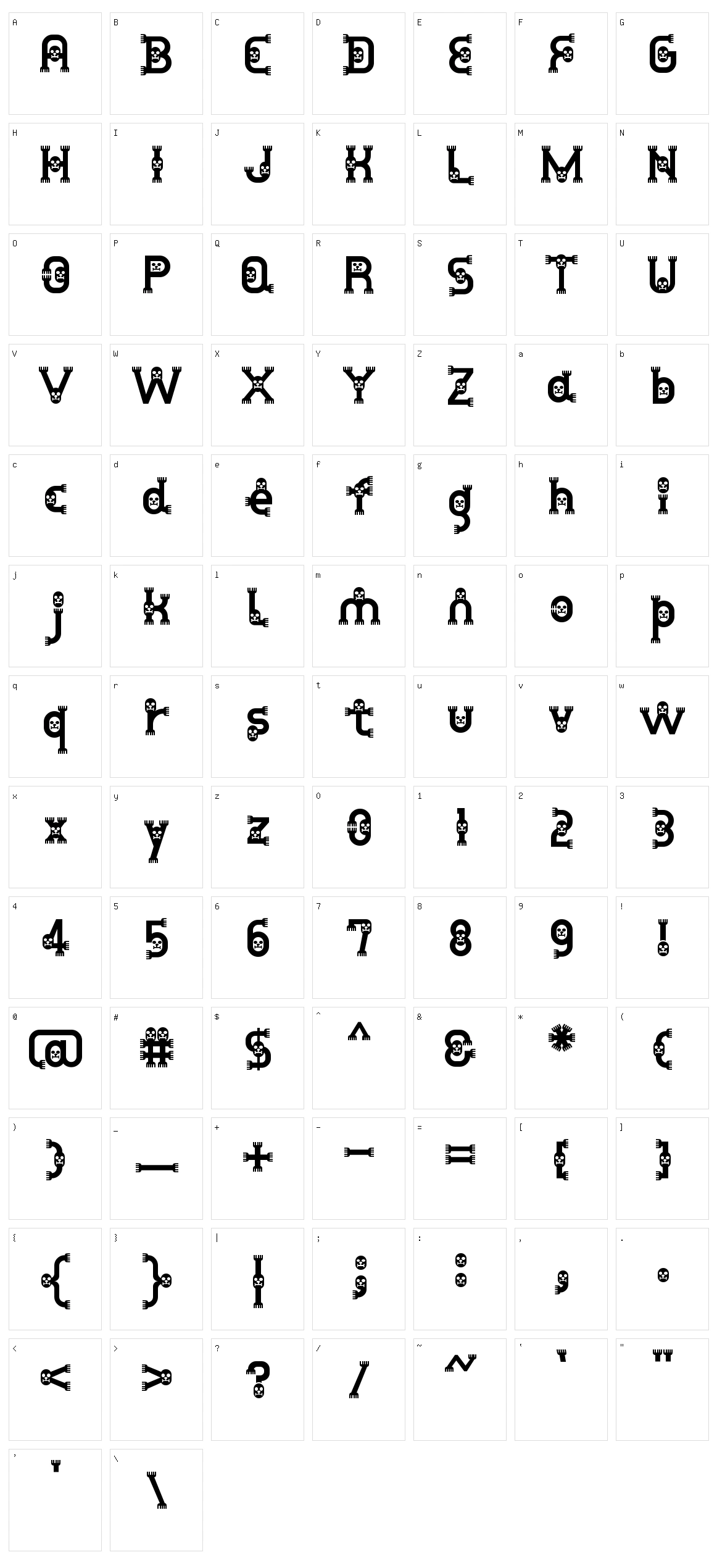 DustHomeMan Character Set