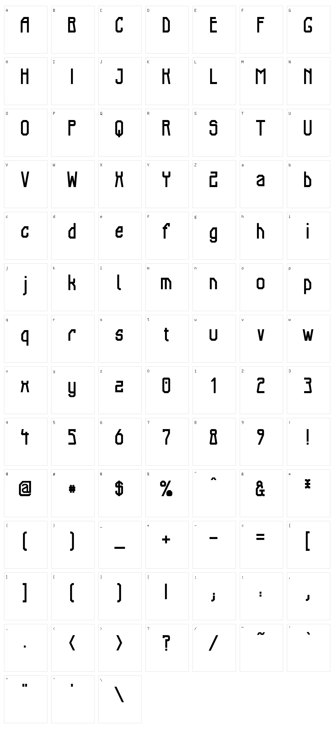 Elb Tunnel Character Set