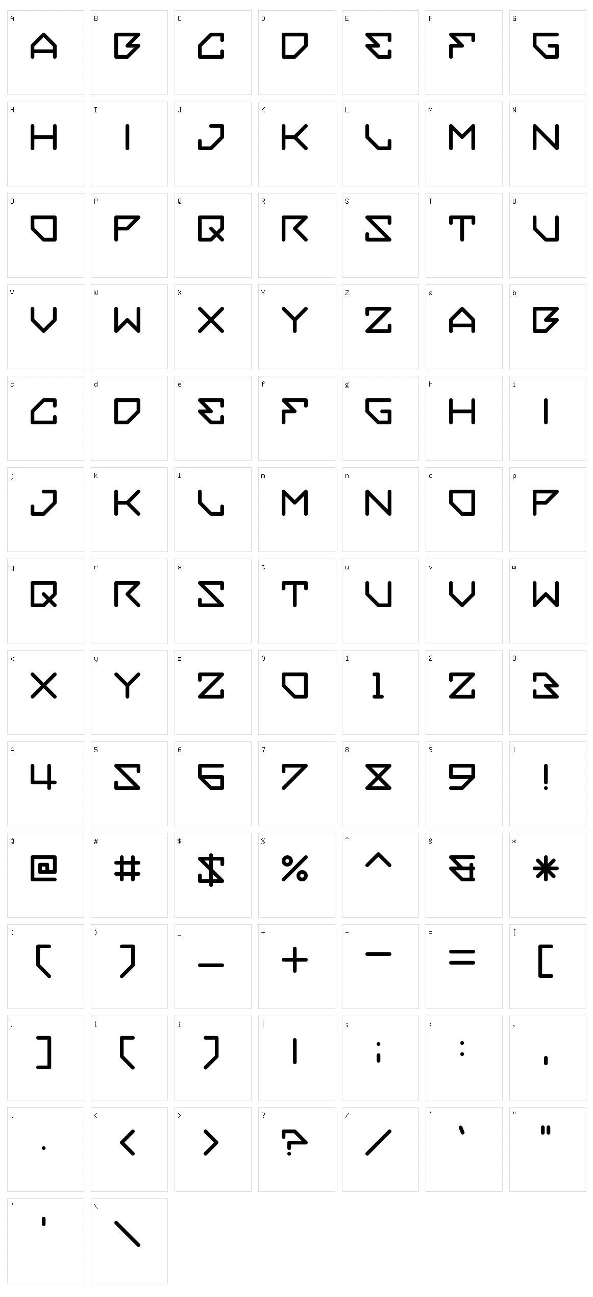 Embezzler Character Set