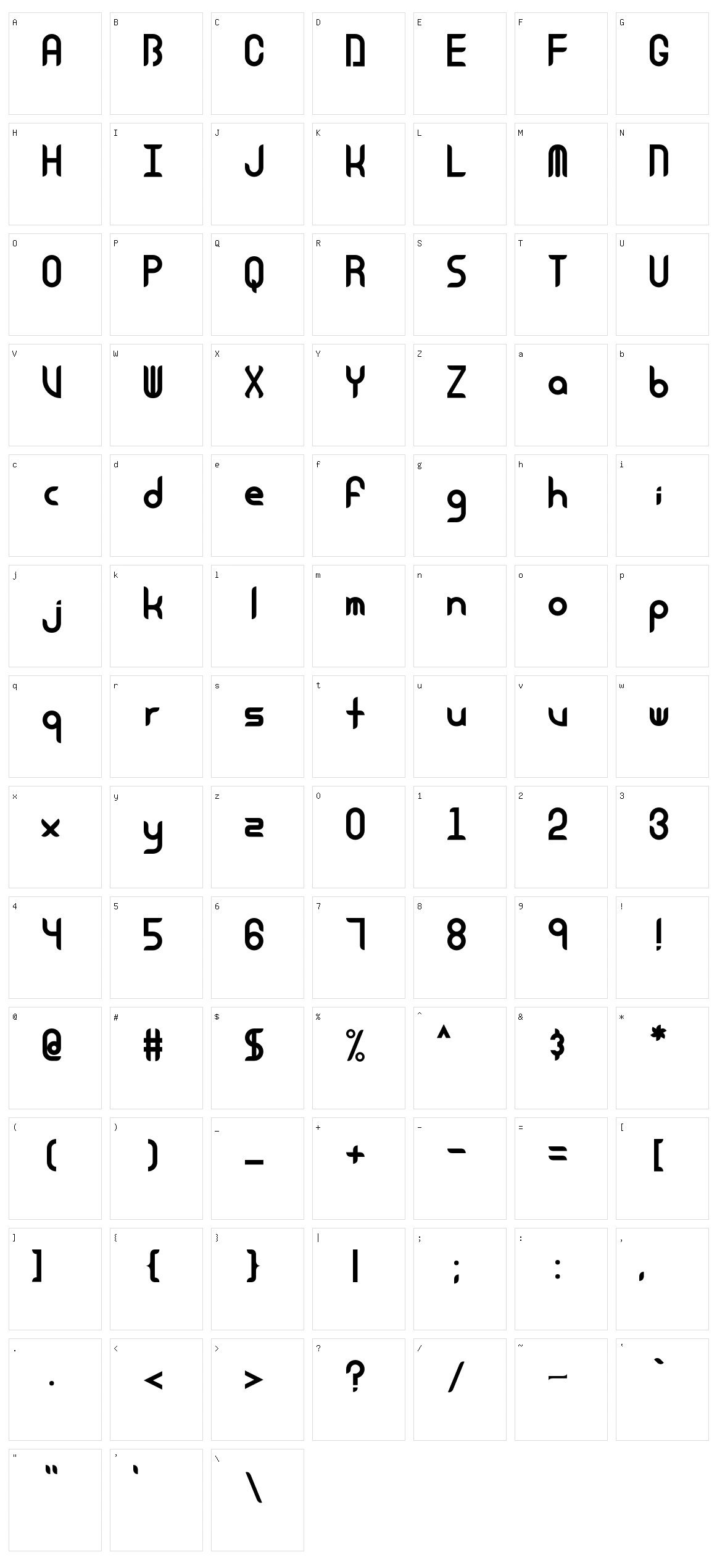 Equinox Character Set