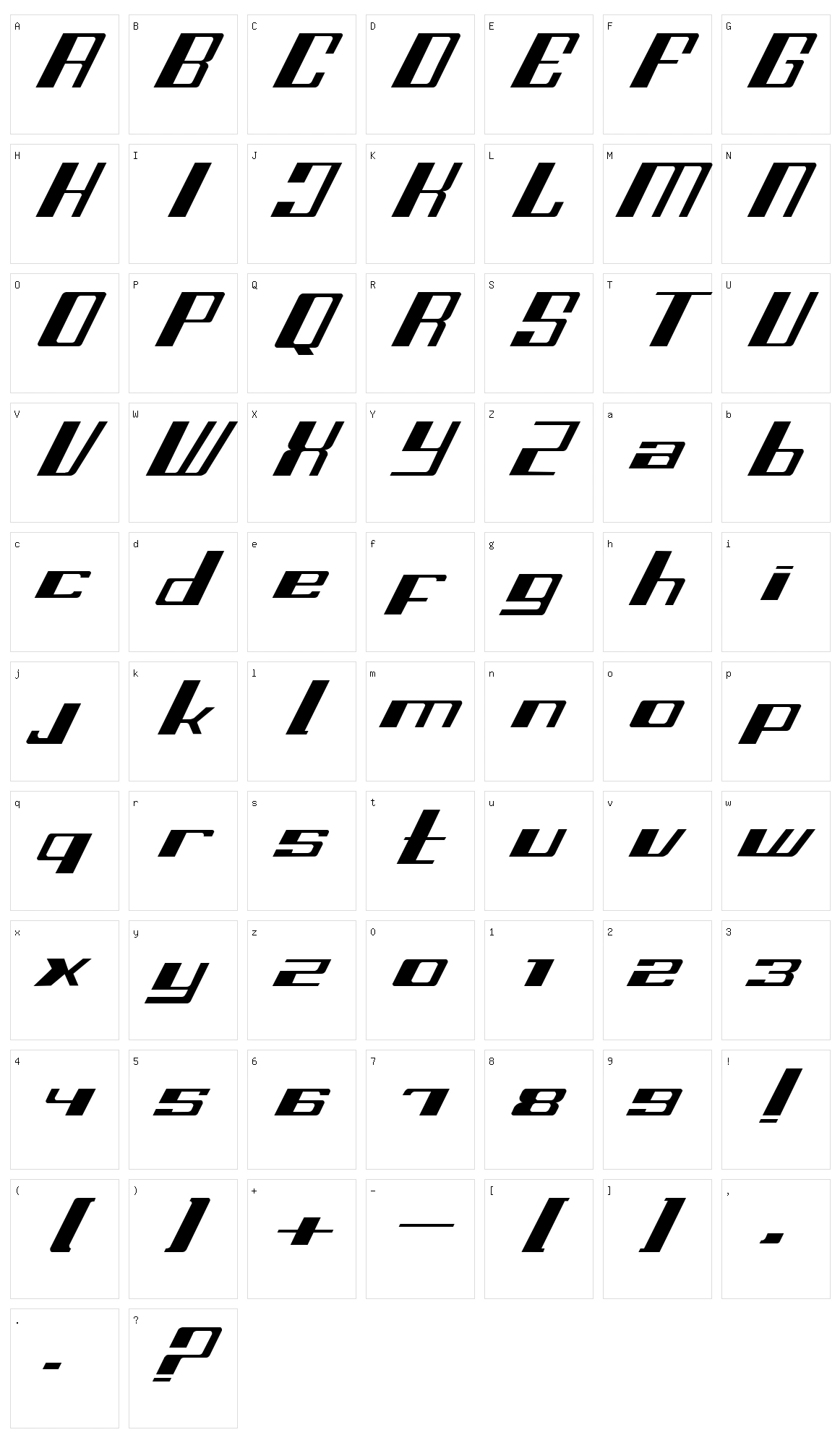 Fast SS Character Set