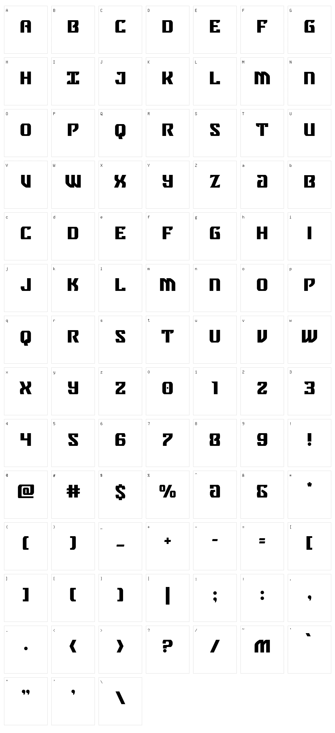 Federal Blue Character Set