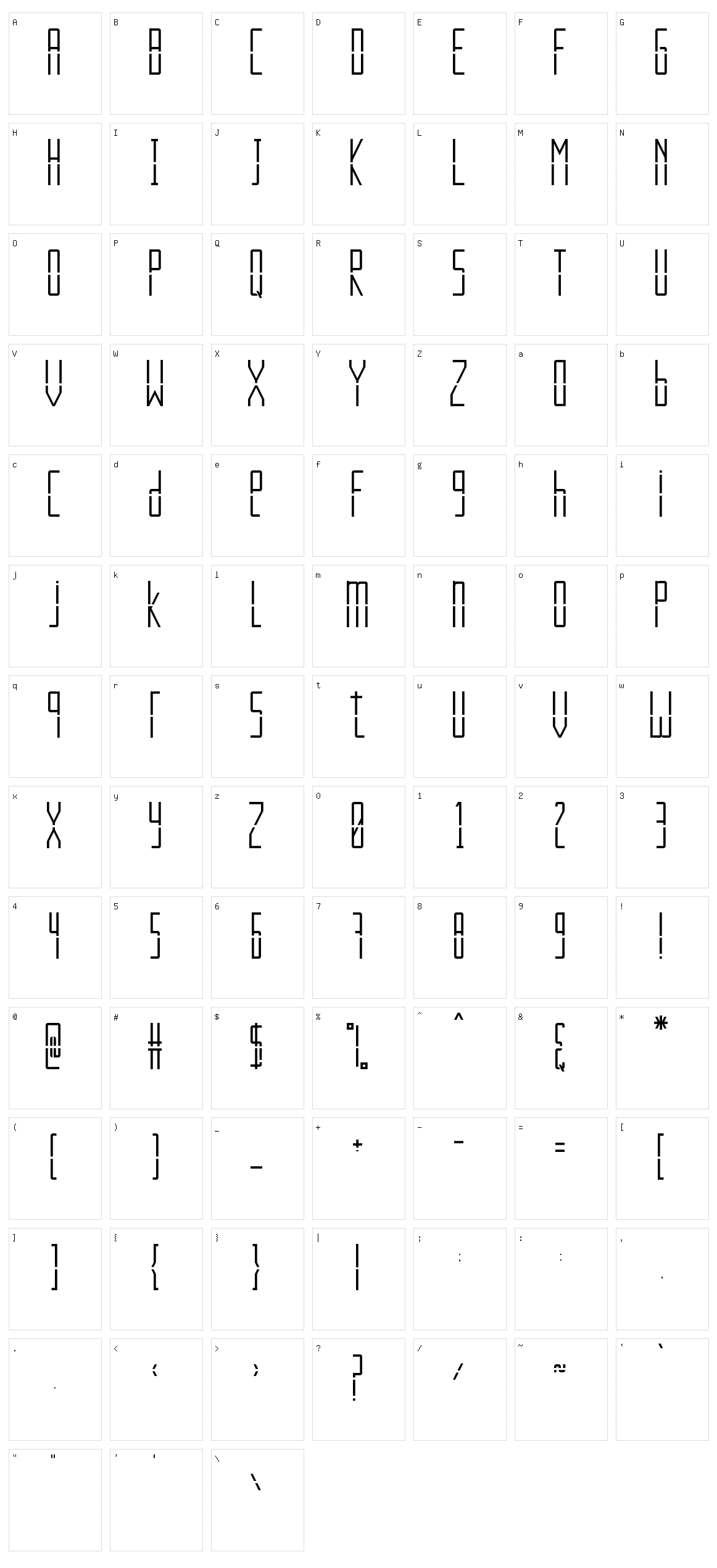 Fest Condensed Character Set