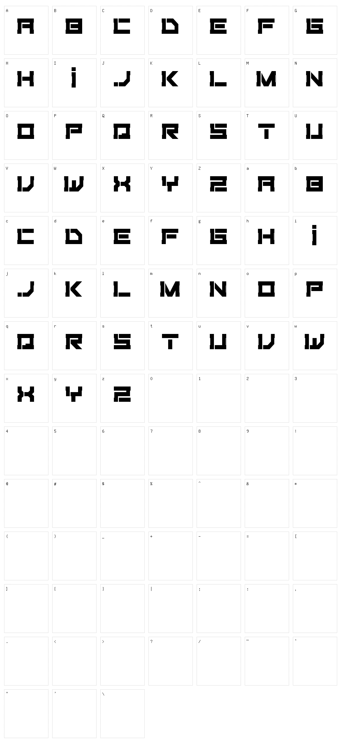 Fiker Futura Character Set