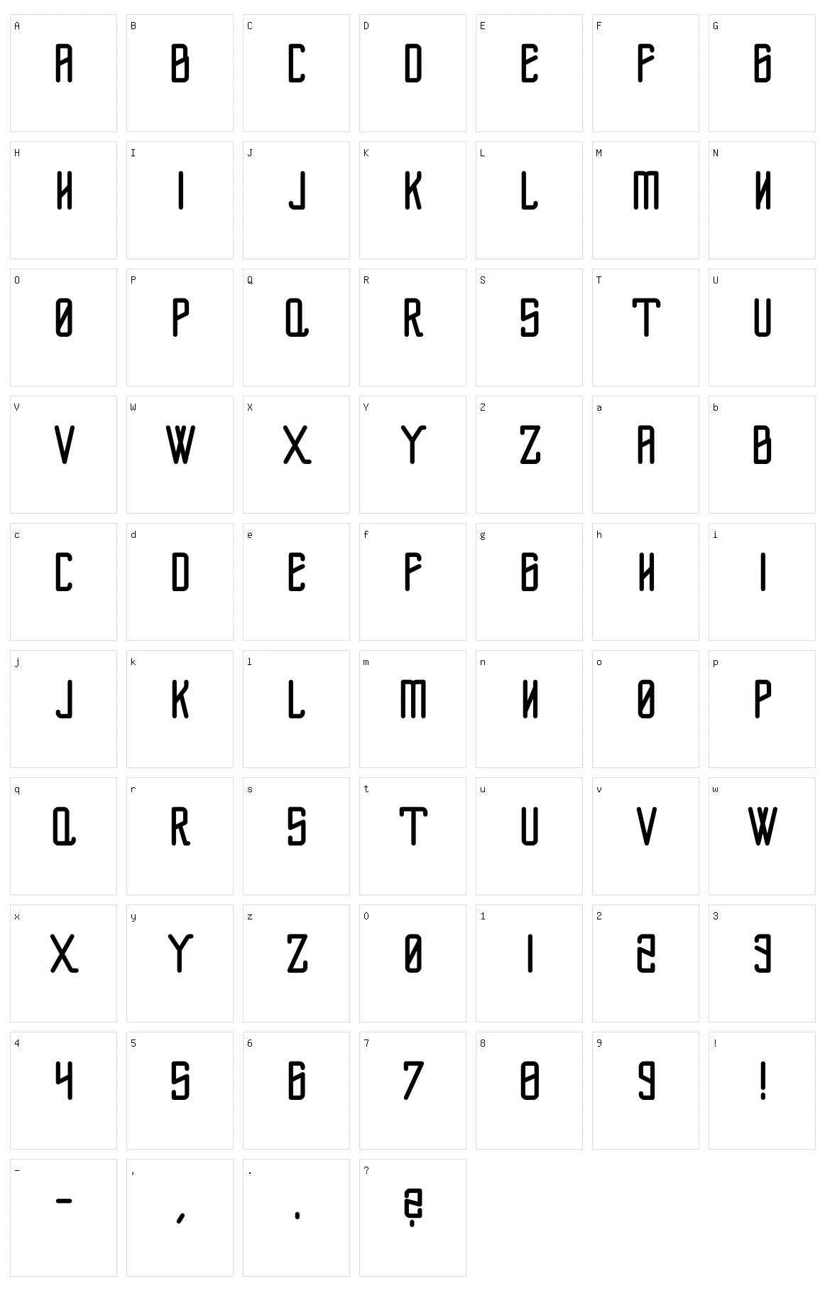 Flexus Character Set