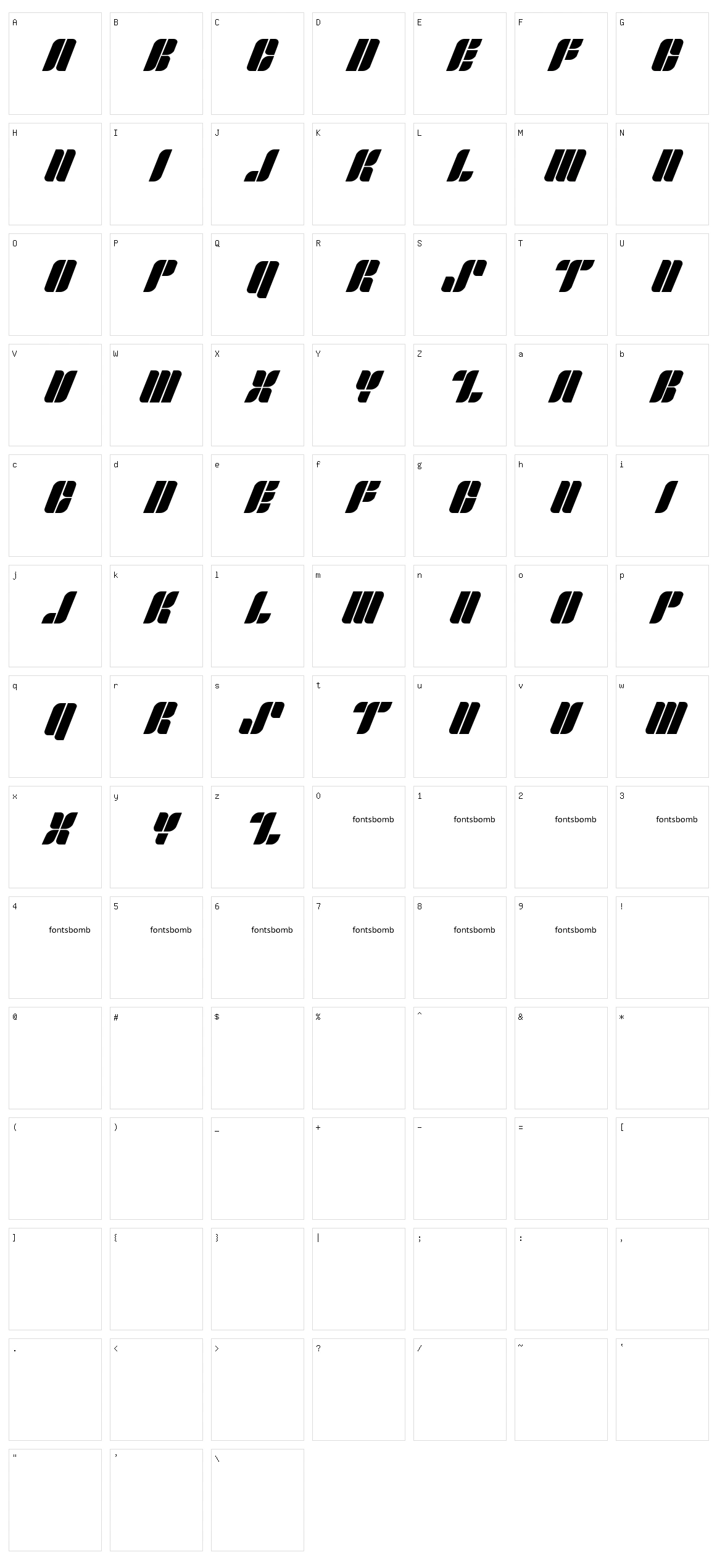 Fonts Bomb Skipper Character Set