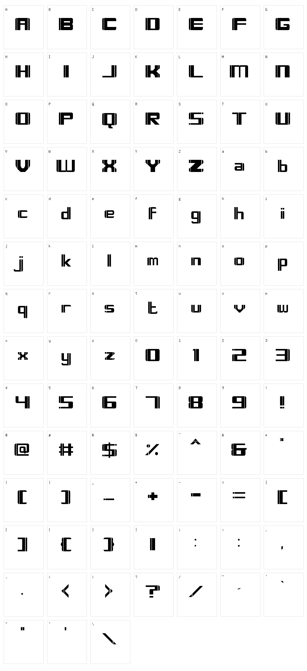 Forctis Character Set