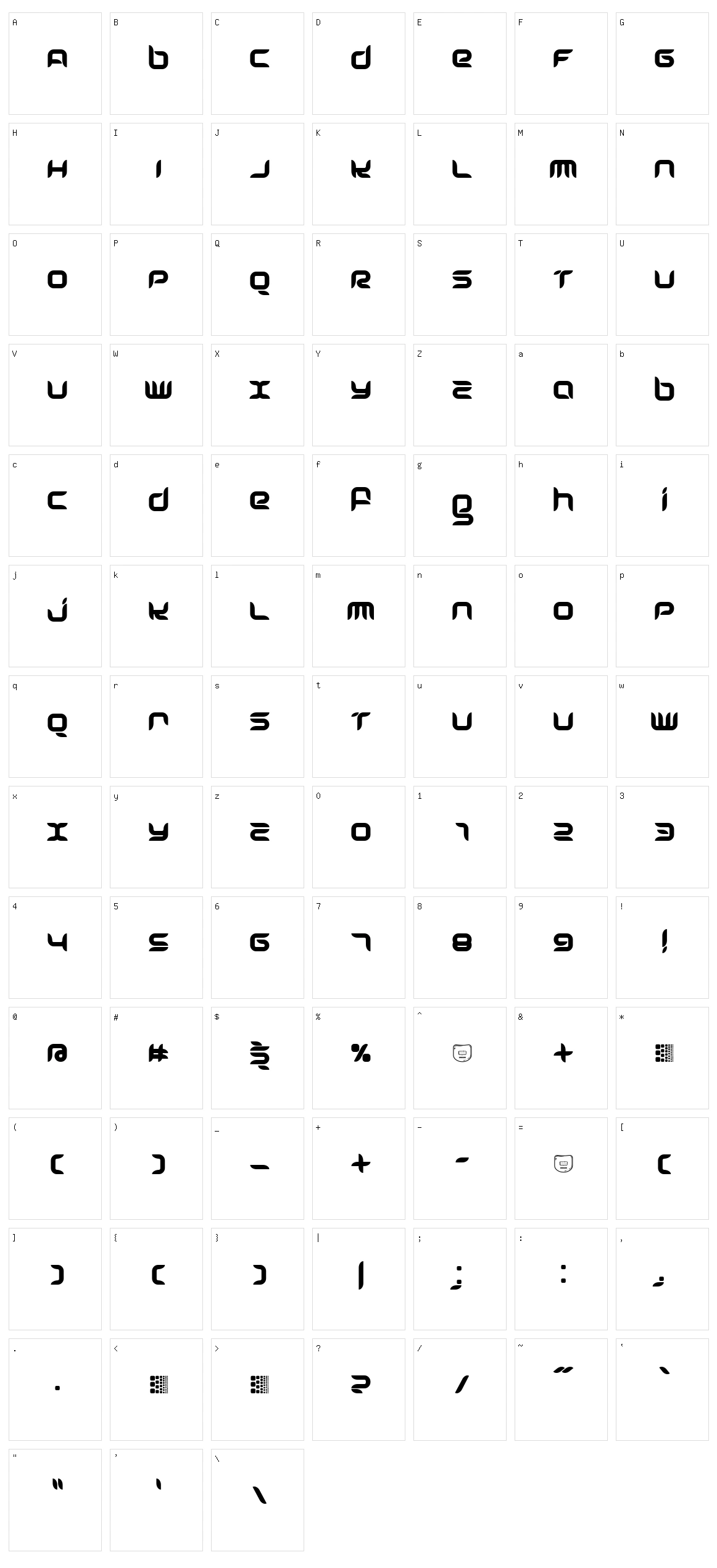 Freshbot Character Set