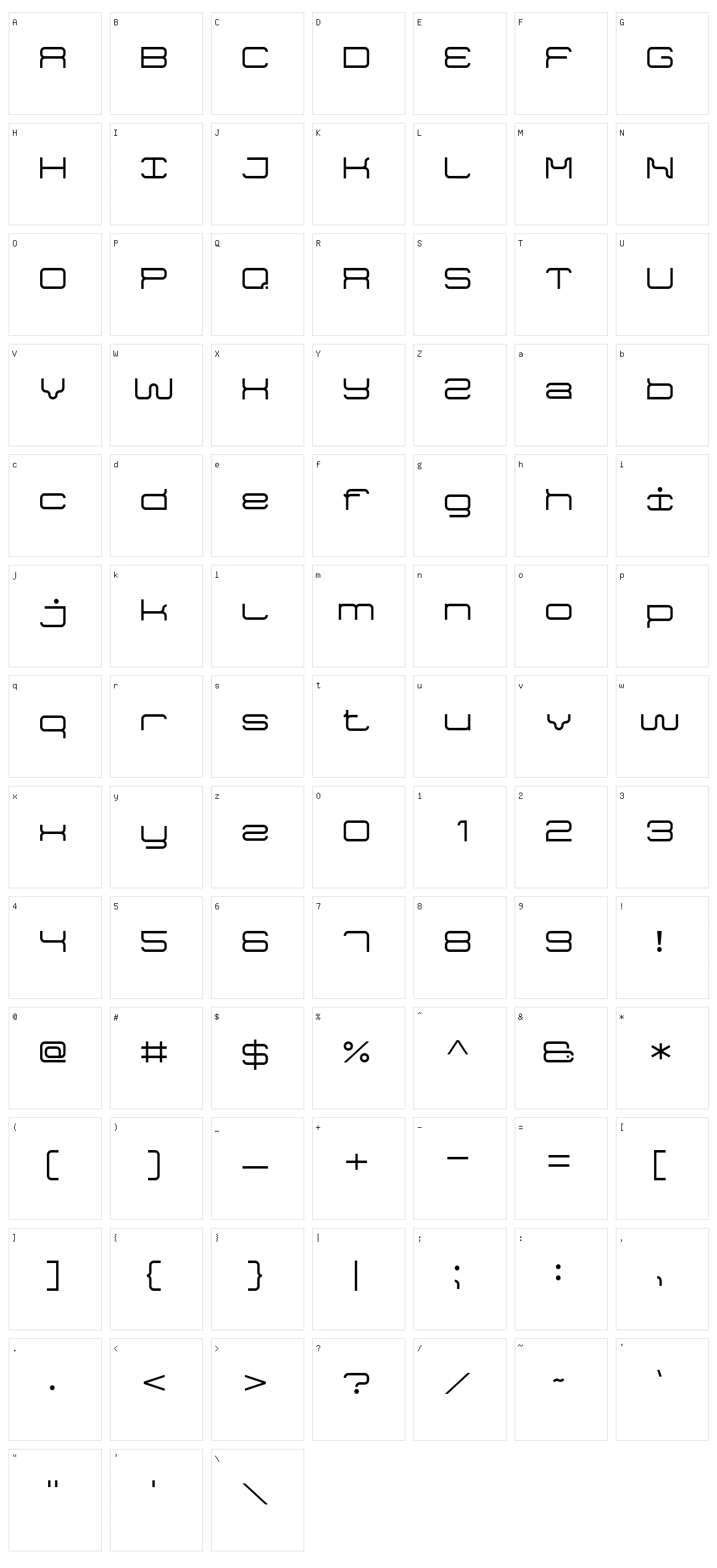 Game Font 7 Character Set