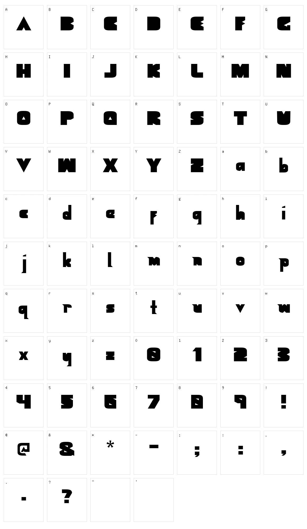 Geometric Black Character Set