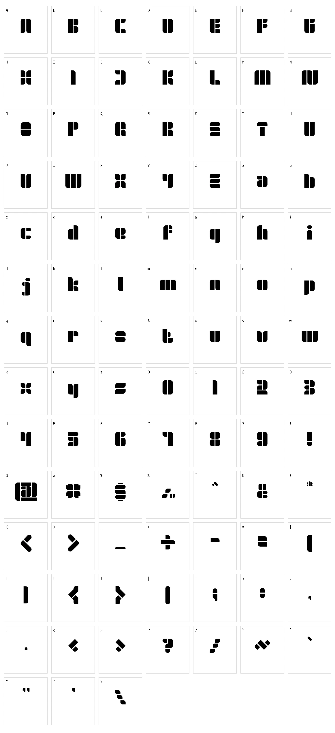 Golden Bar Character Set