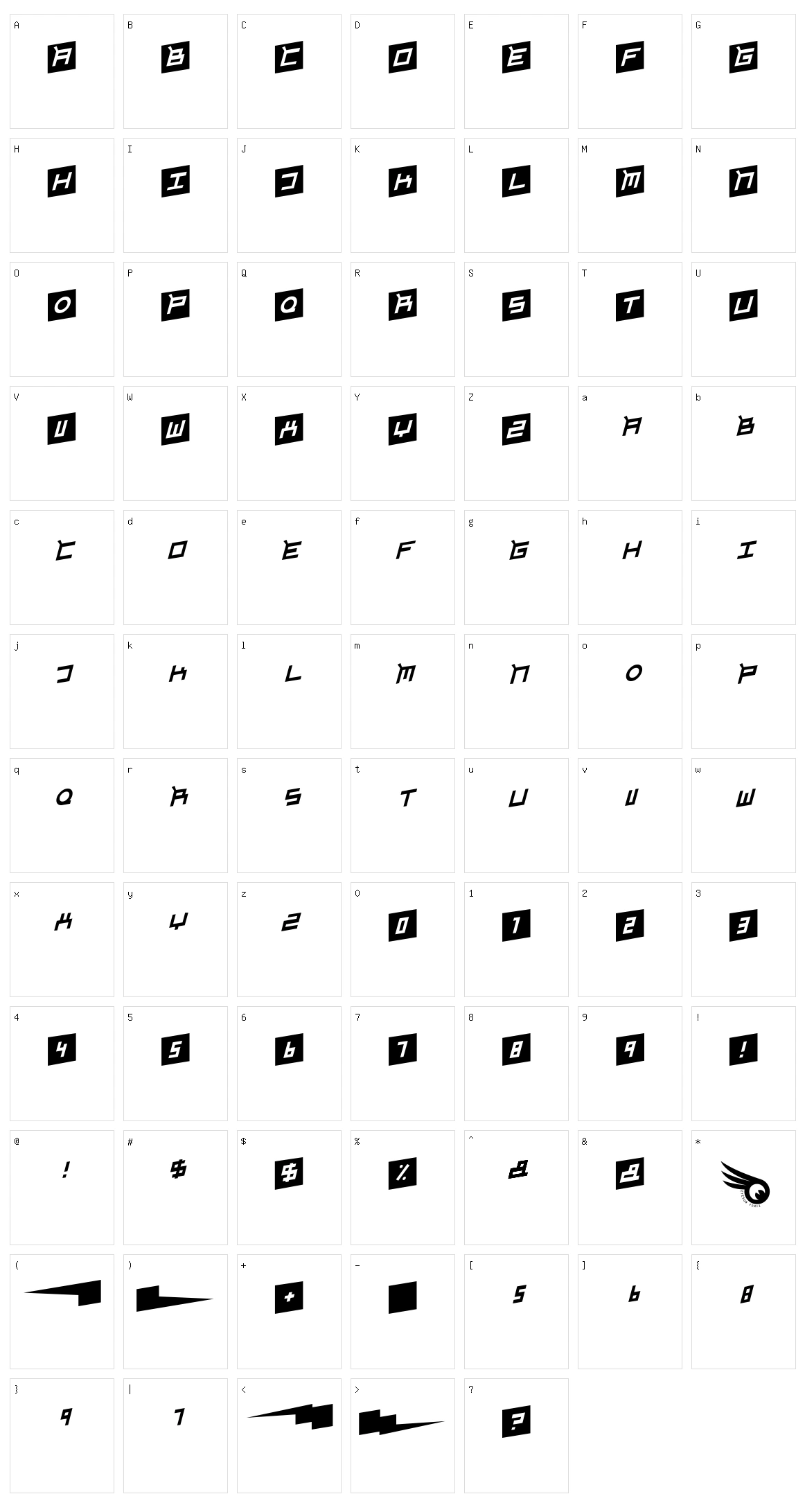 Gordon Character Set