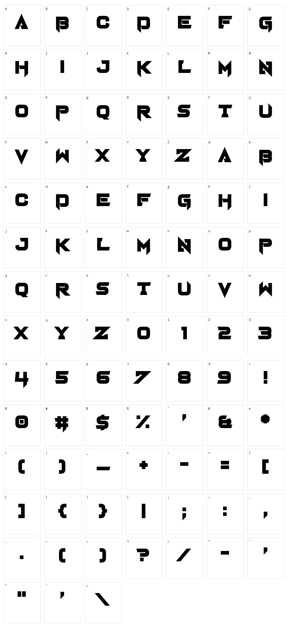 Gorehand Character Set