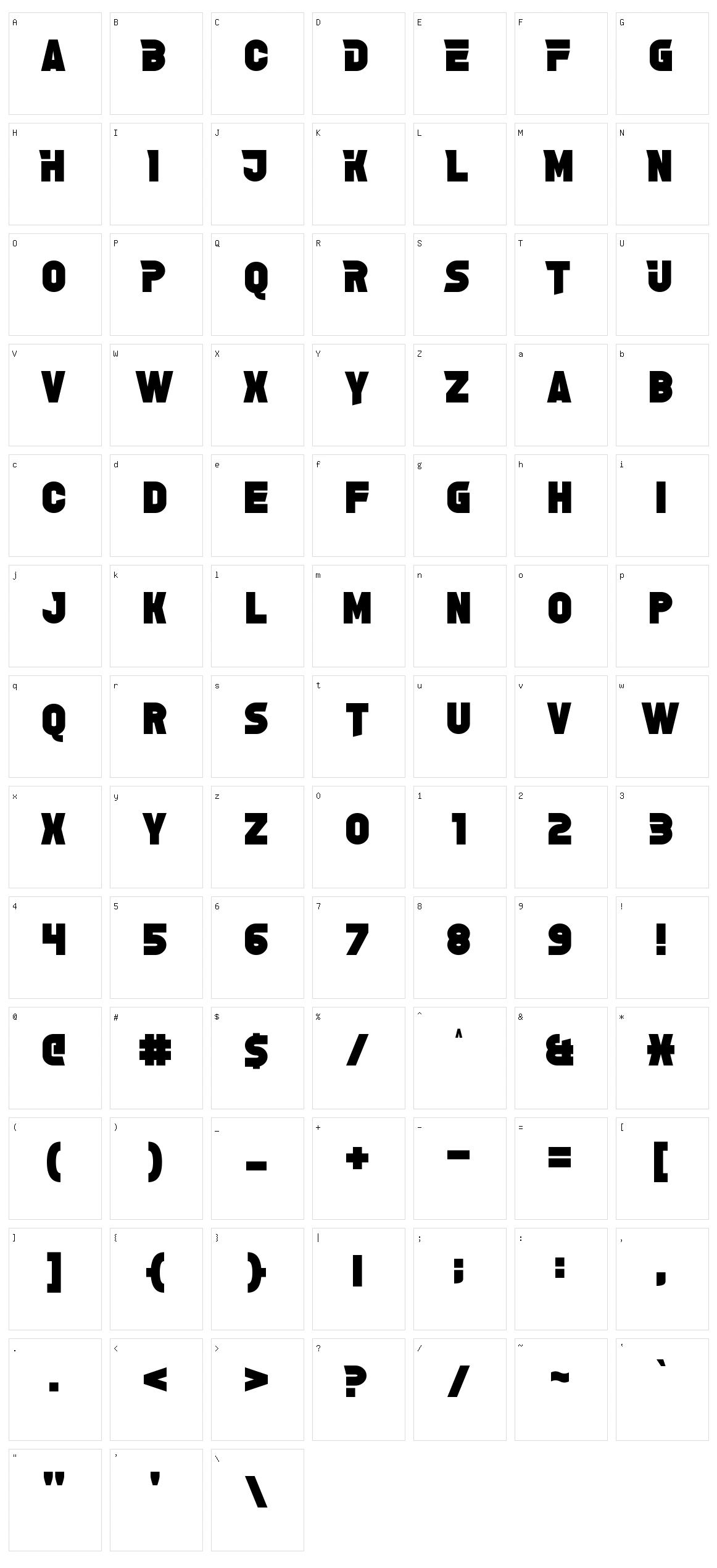 Grelsey Kammar Character Set