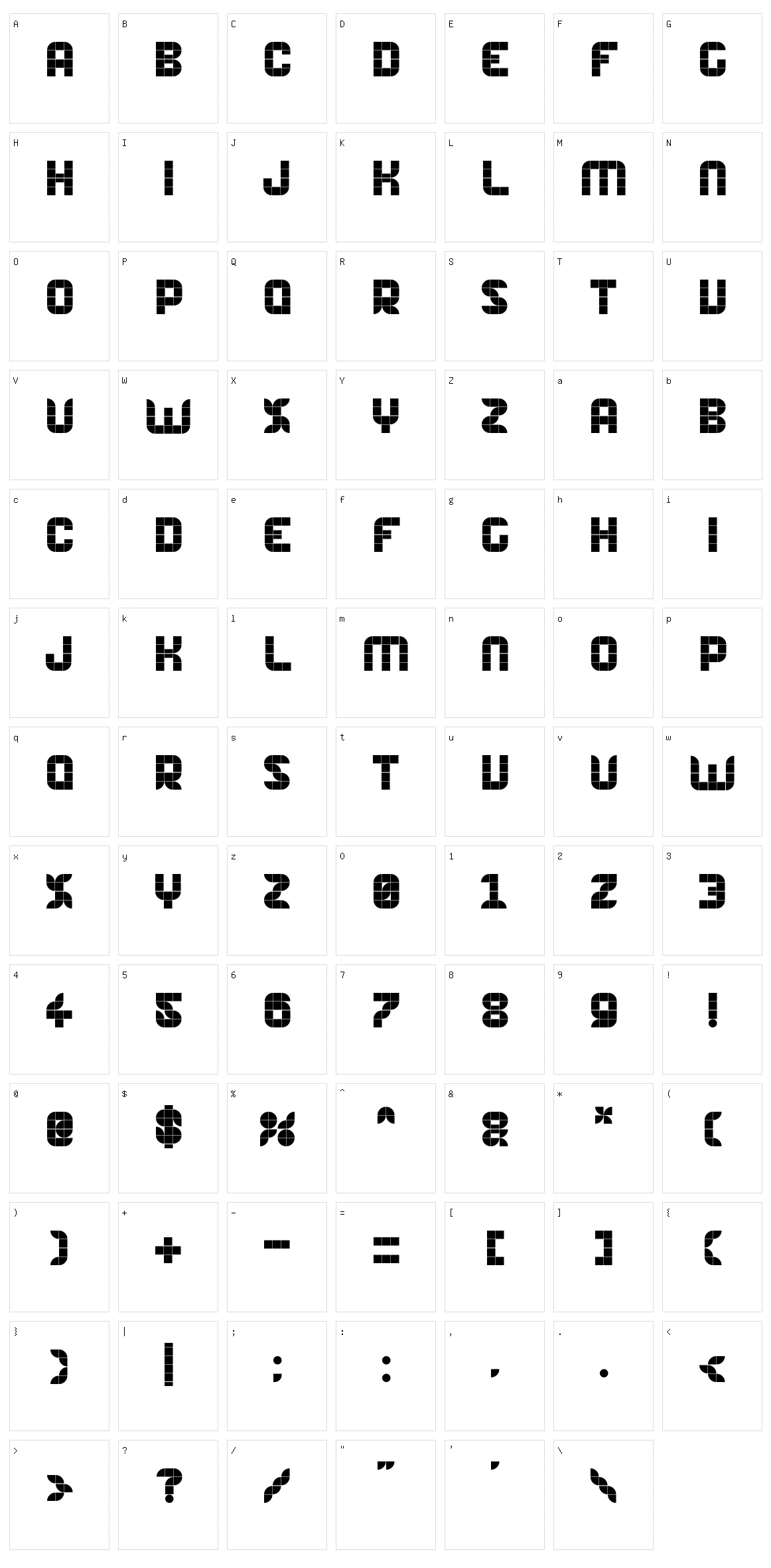 Gridiculous Max Character Set