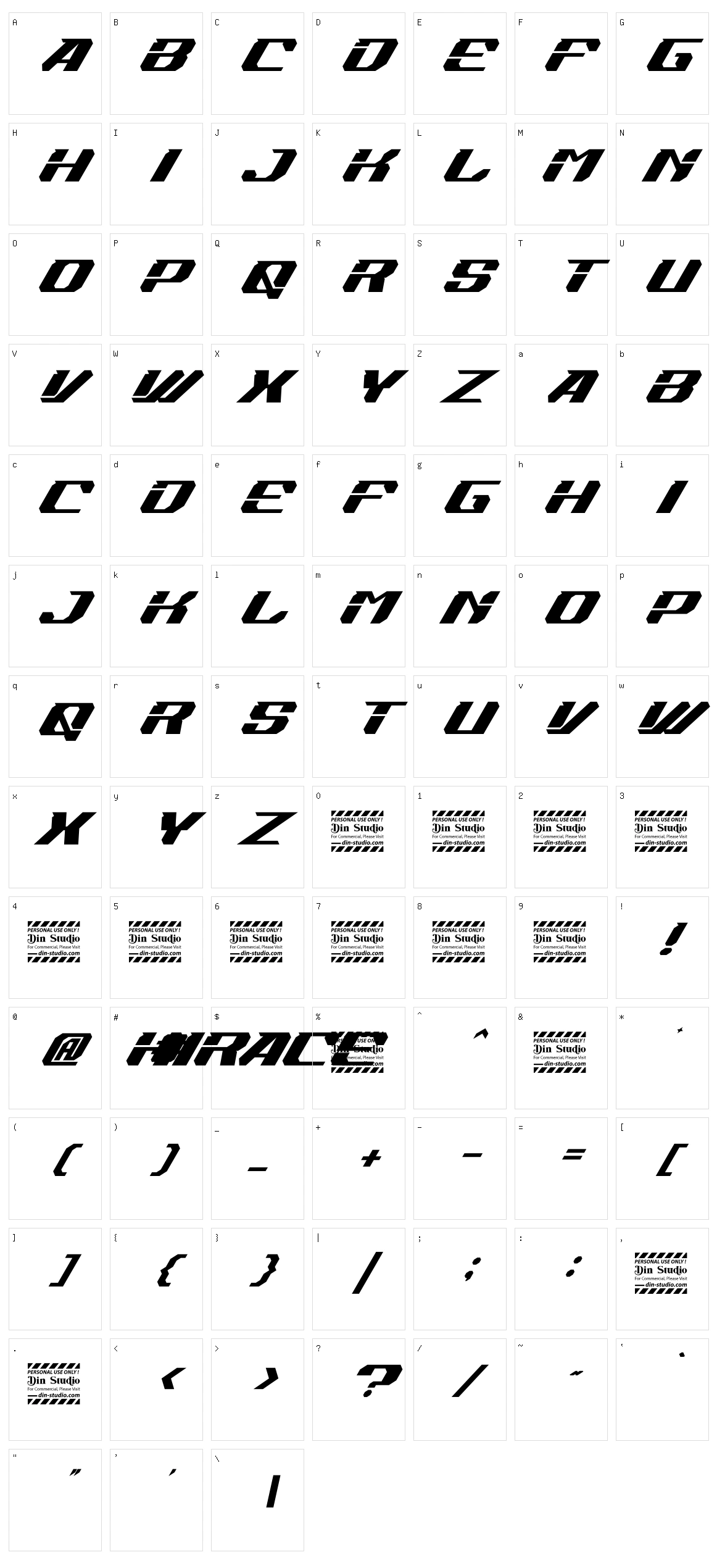 Hirace Character Set