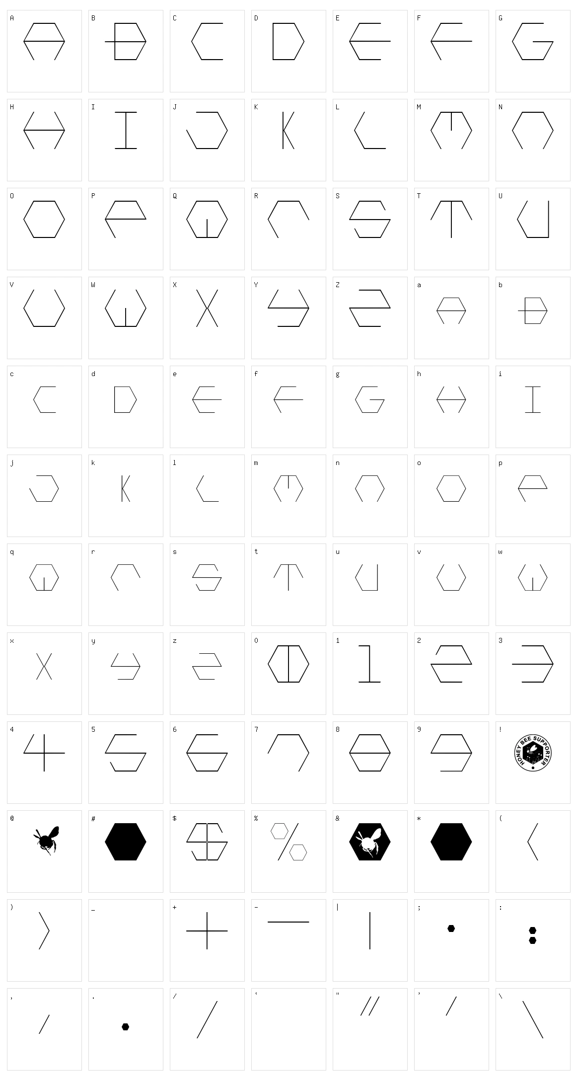 Honey Combed Character Set