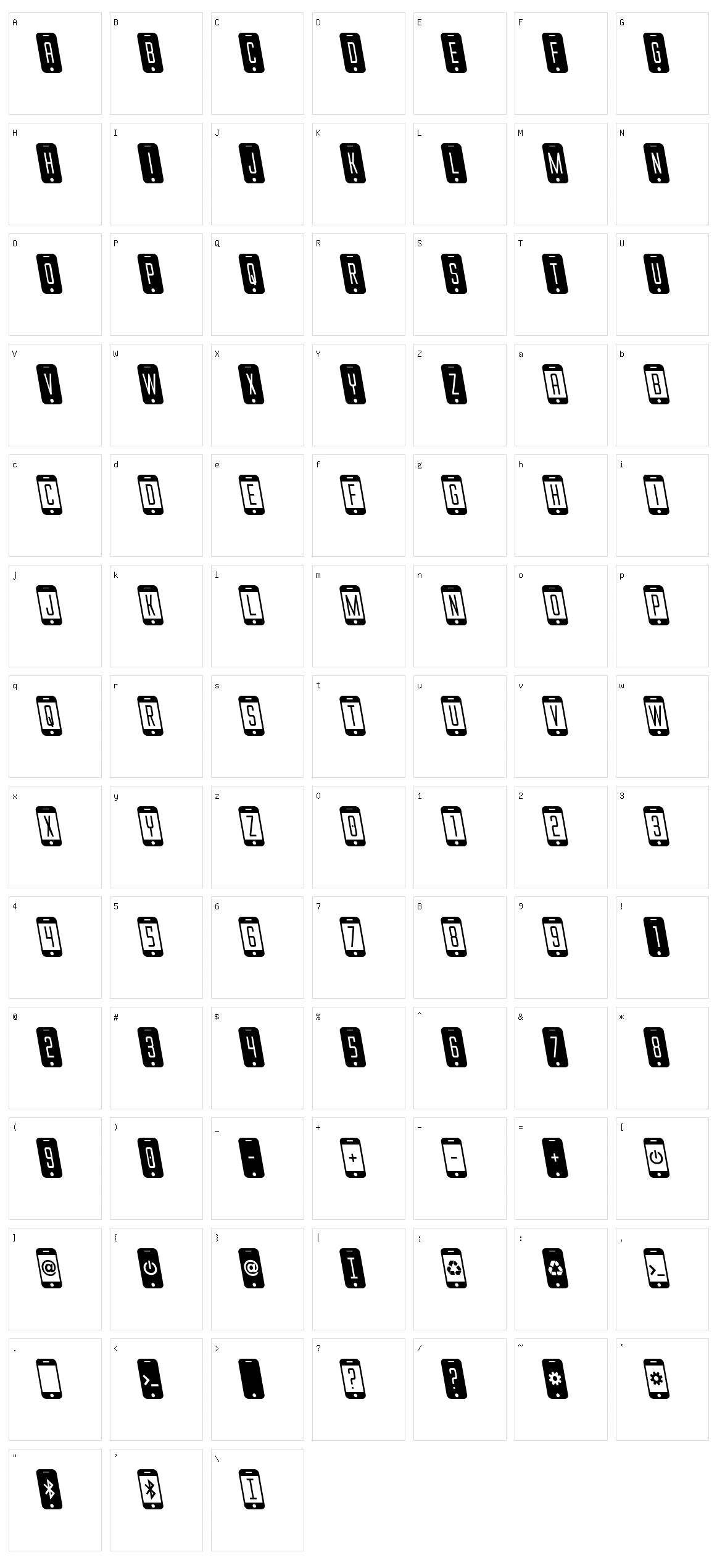 iDroid Character Set