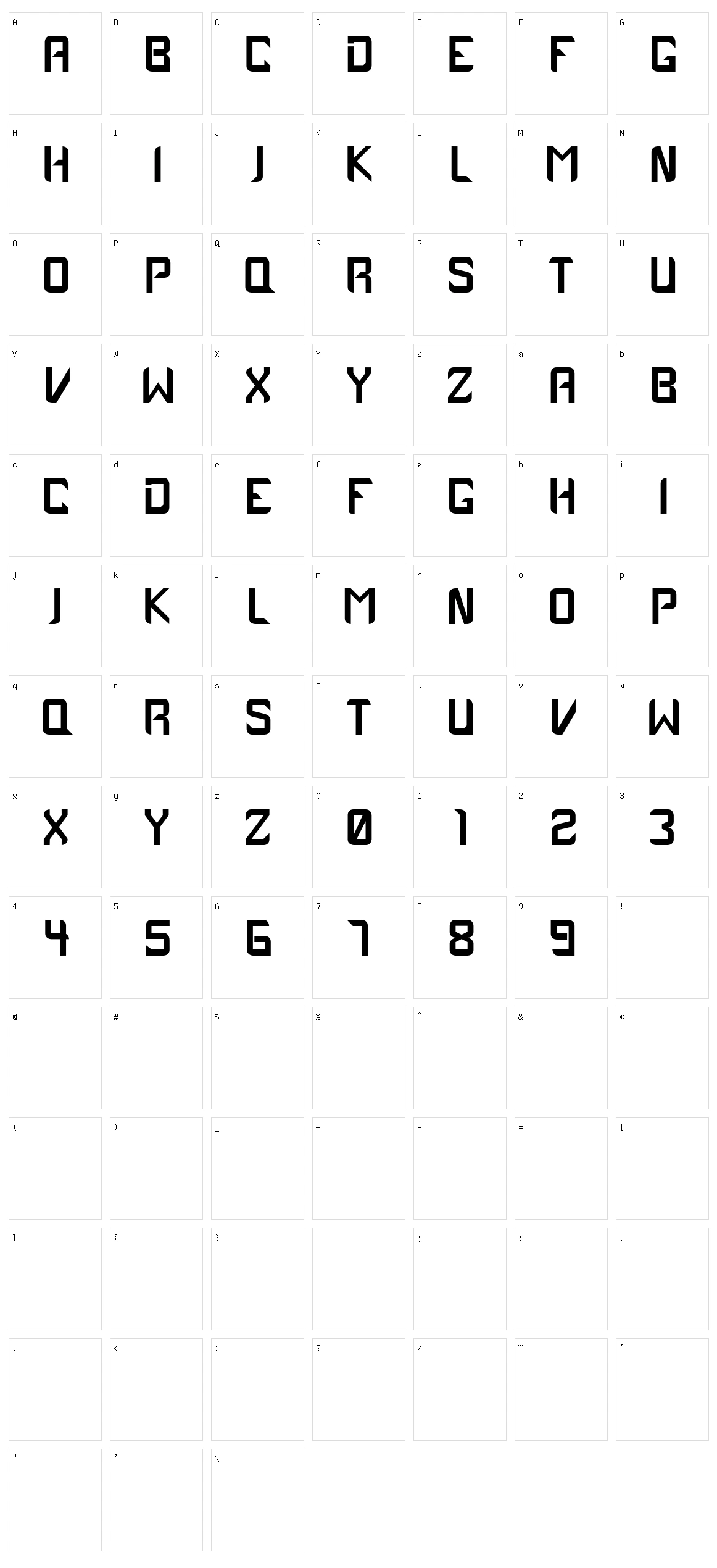 Inkable Case 1979 Character Set