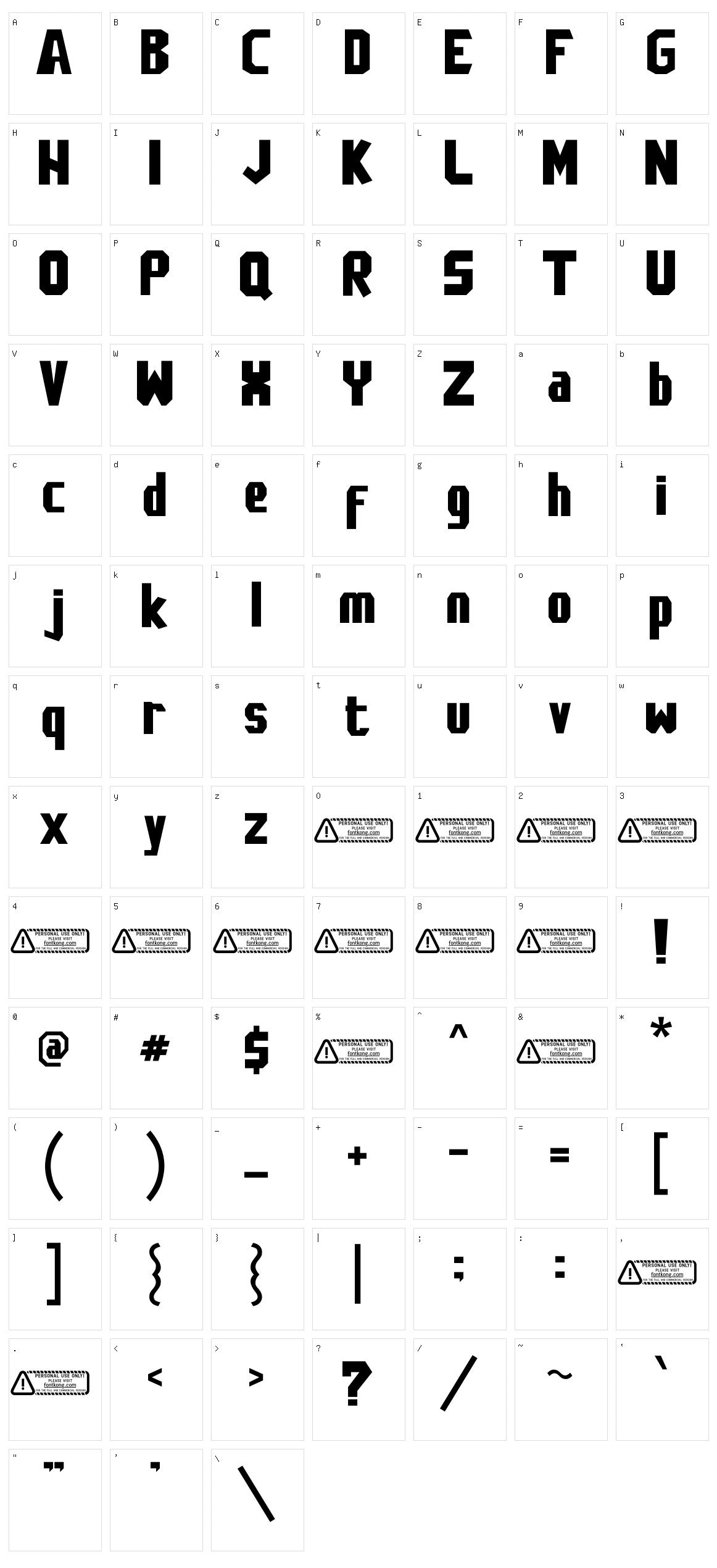 Instink Character Set