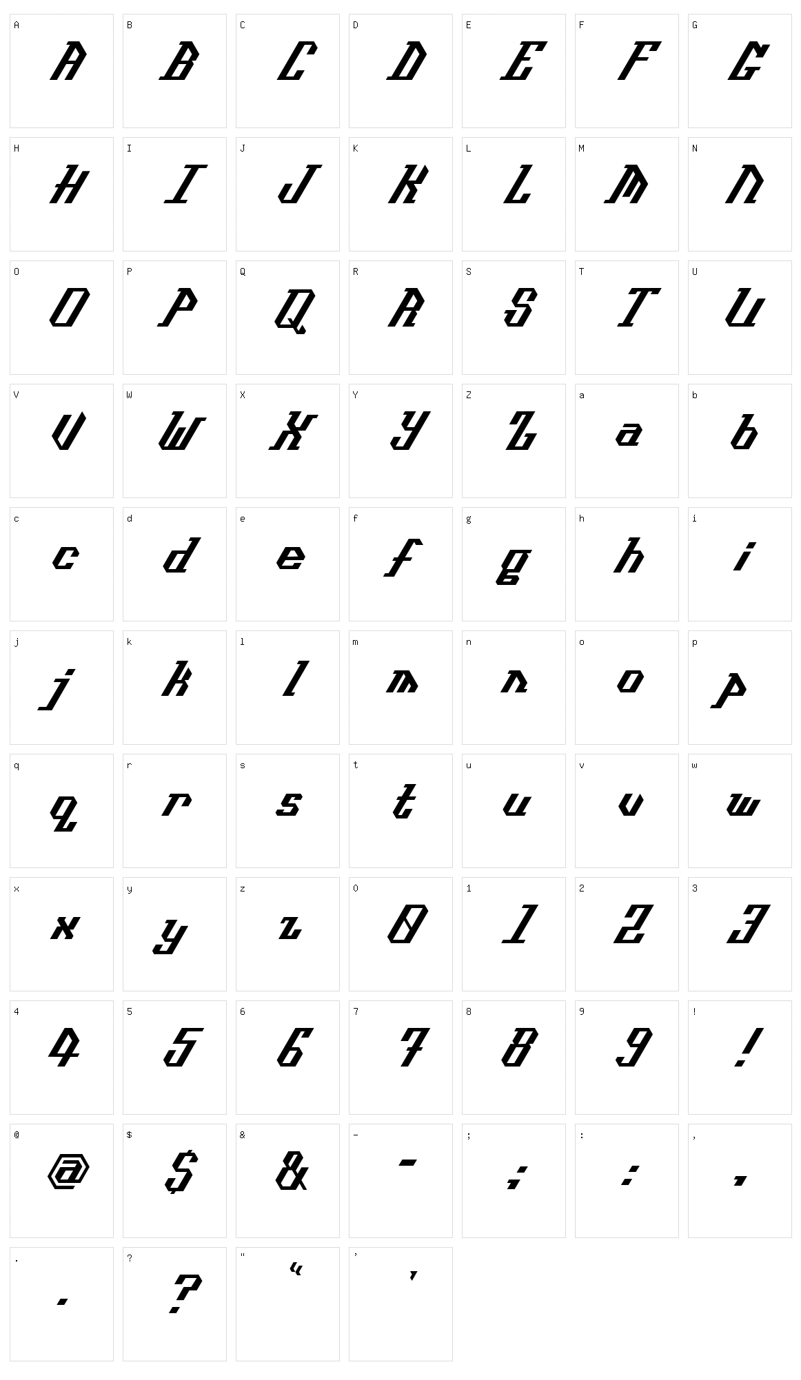 Isometype Character Set