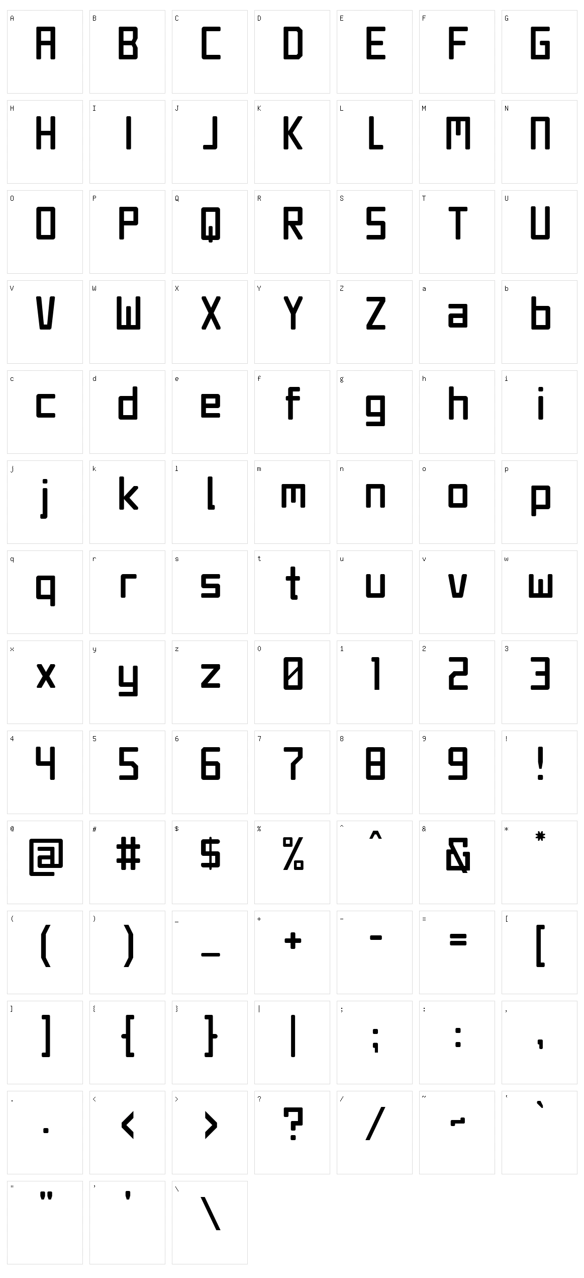 Jet Set Character Set