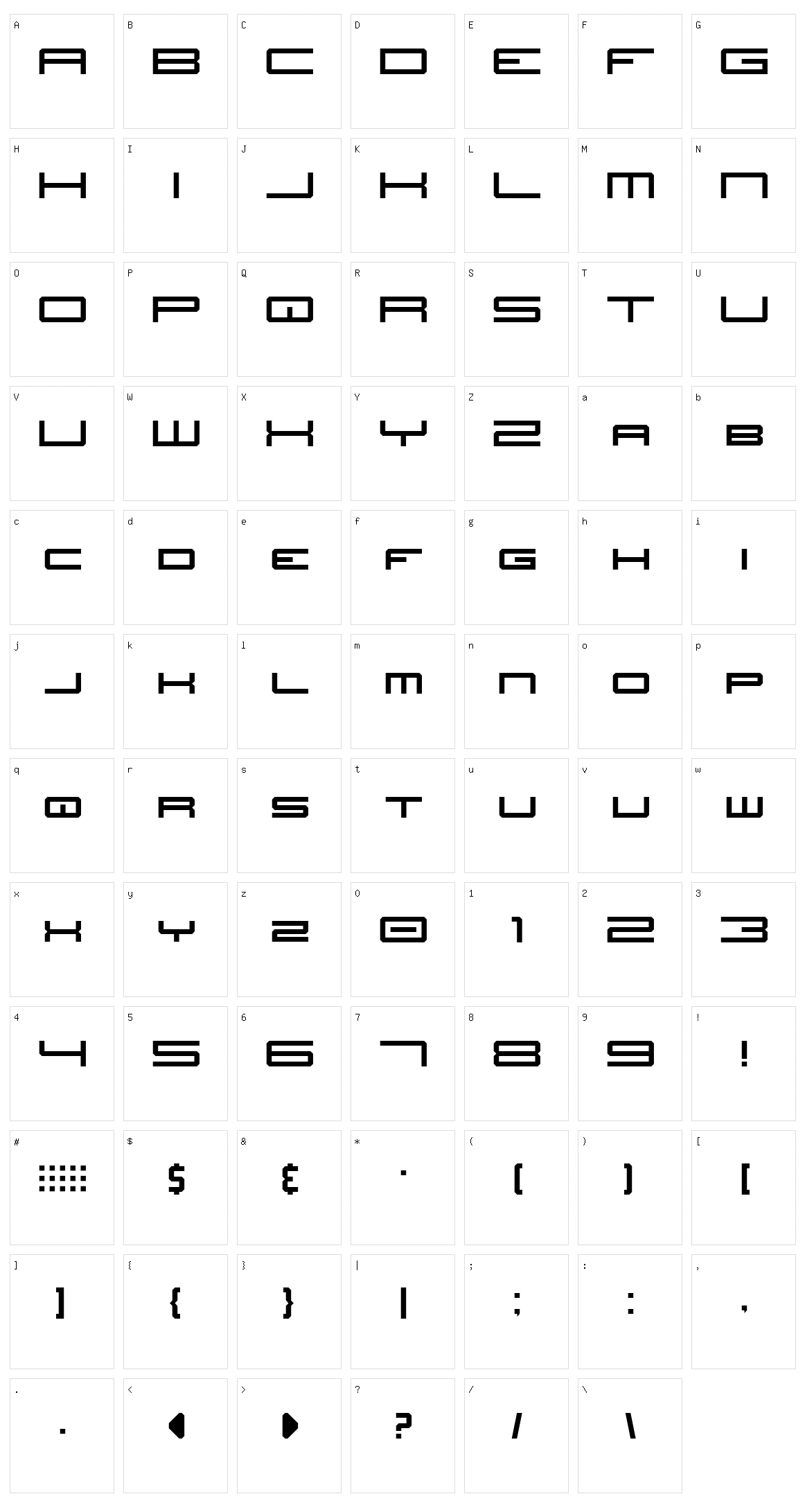 JH Titles Character Set