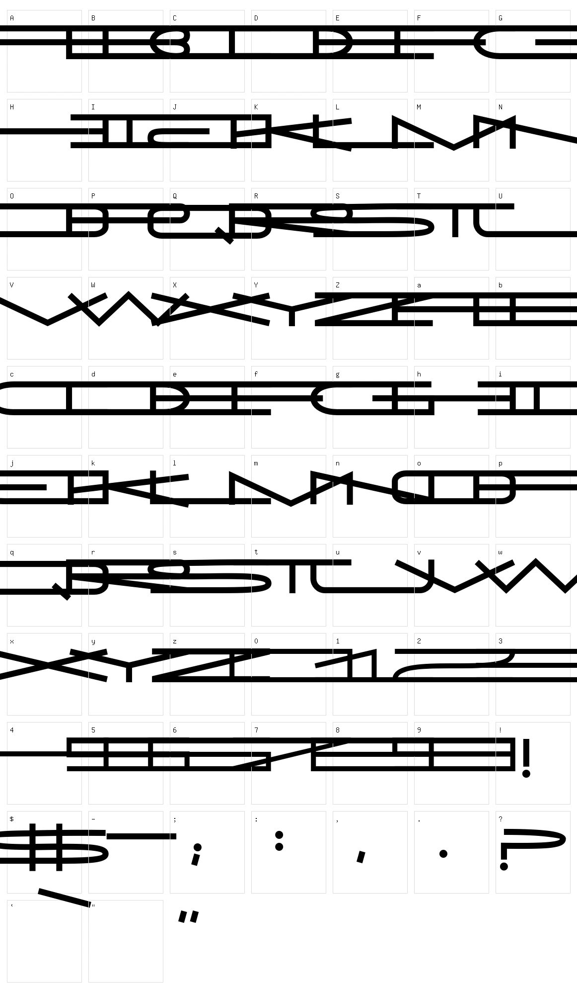 JMH Extra Wide Character Set