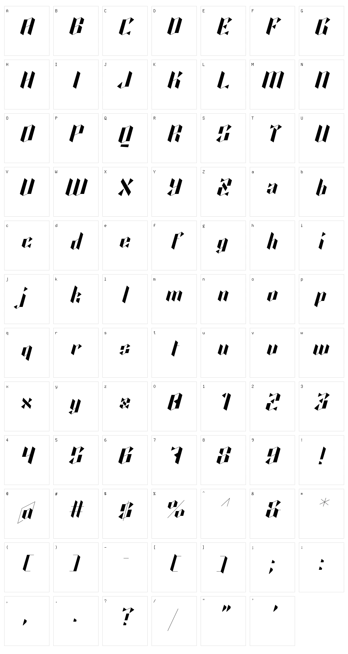 Kalosgon Character Set