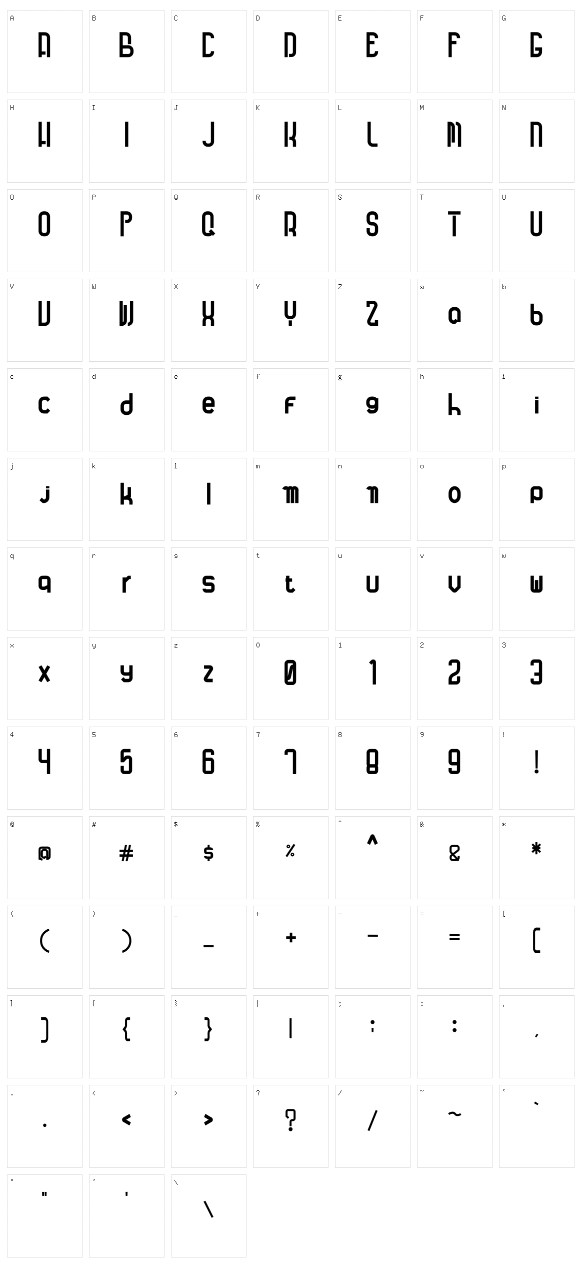 Kebo Irengku Character Set