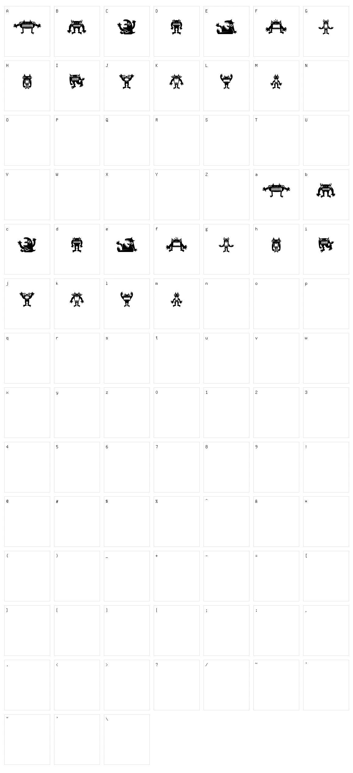 Monstra Character Set