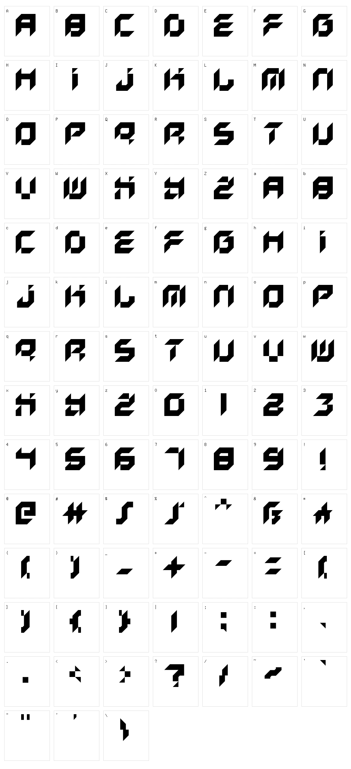 Kreased Character Set