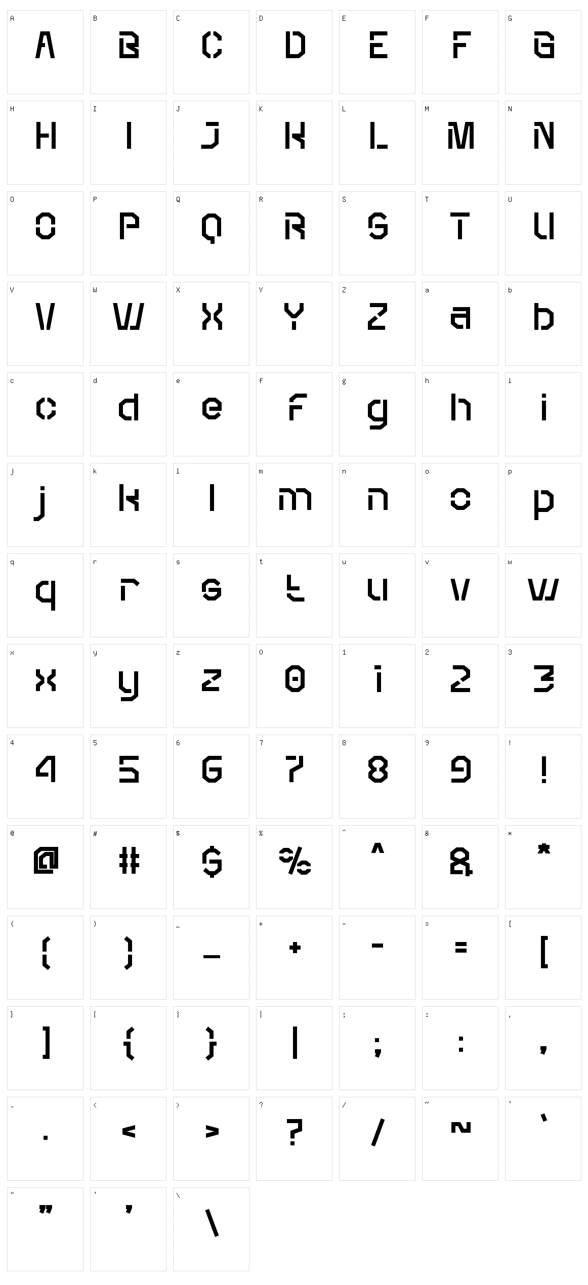 Krypton Character Set