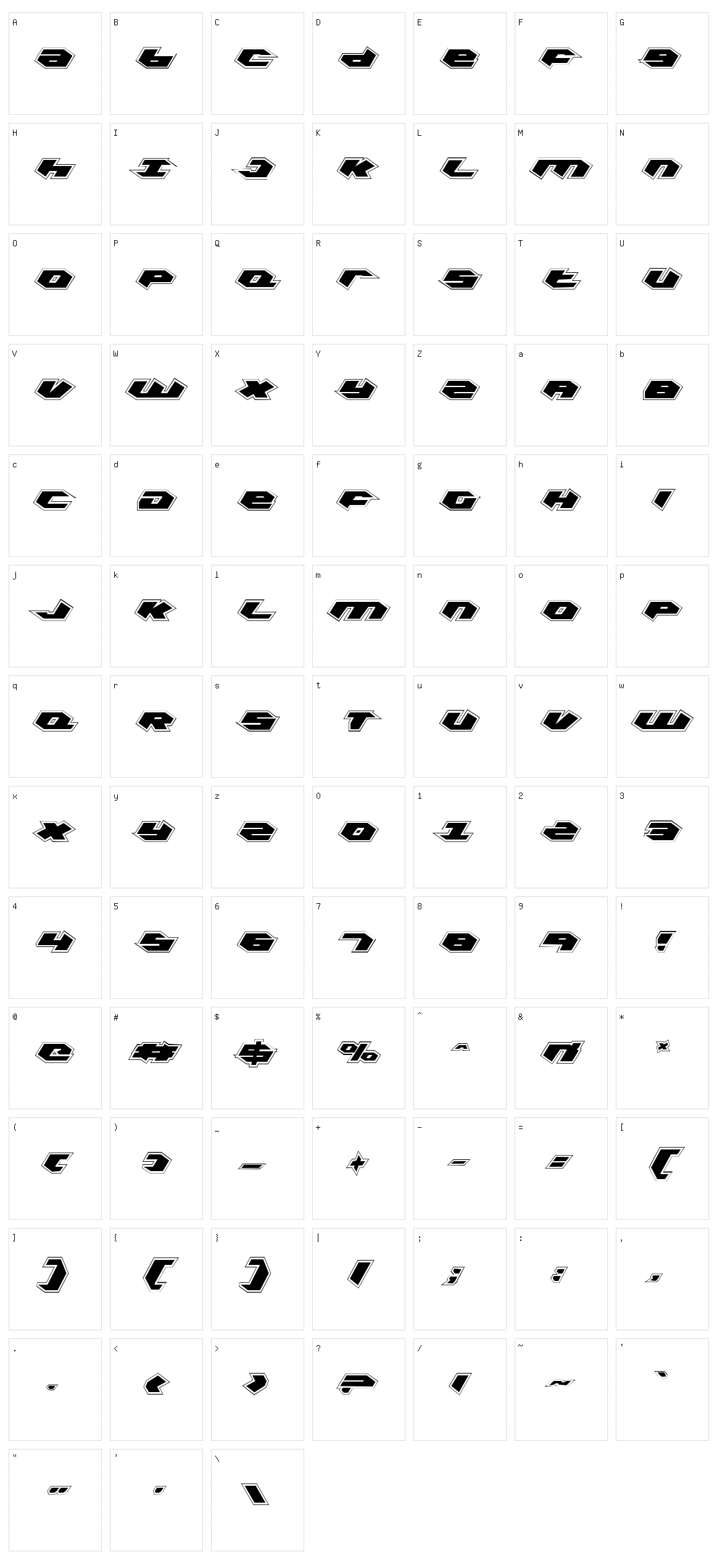 Kubrick Character Set