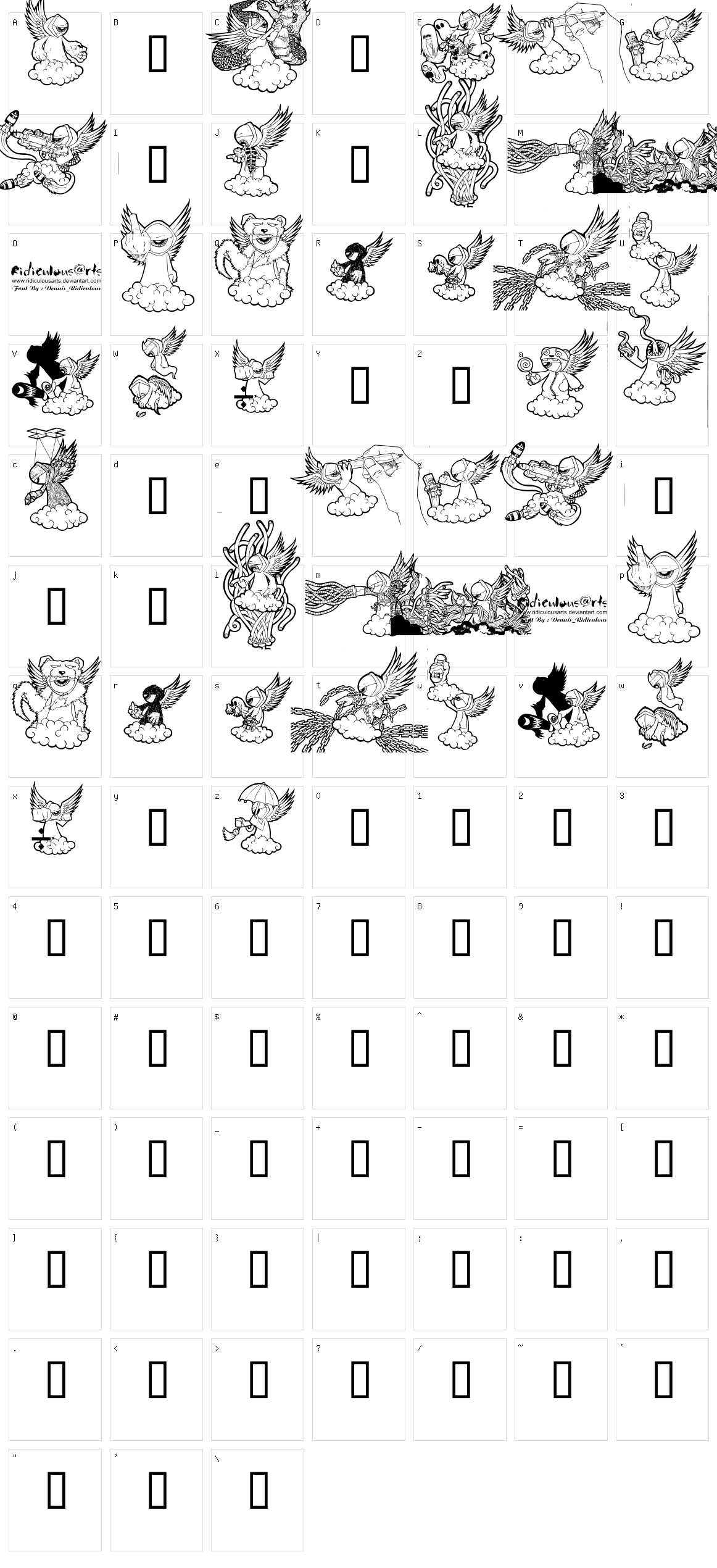 Ridiculous Arts Character Set