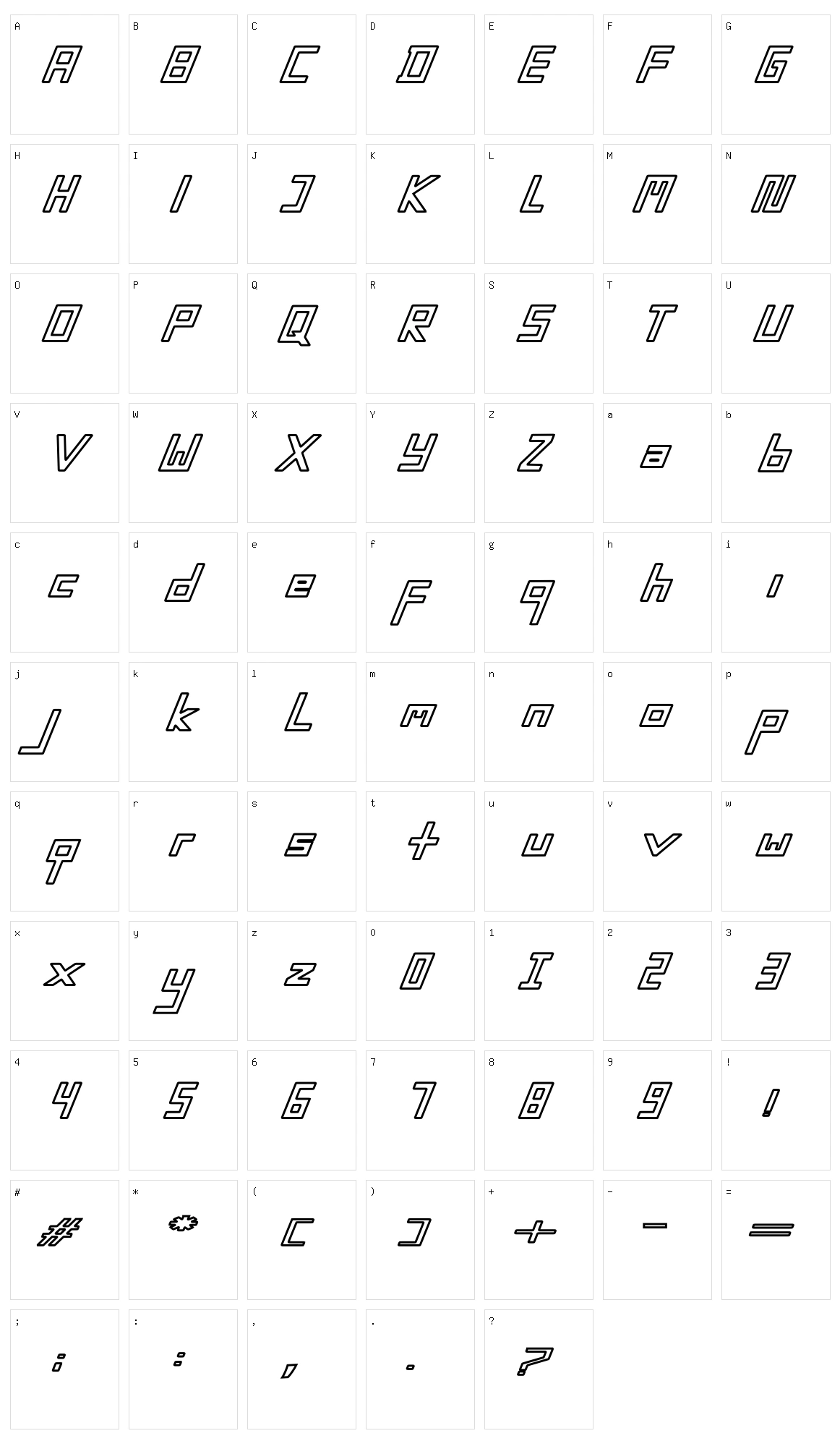 Machine Pro Character Set