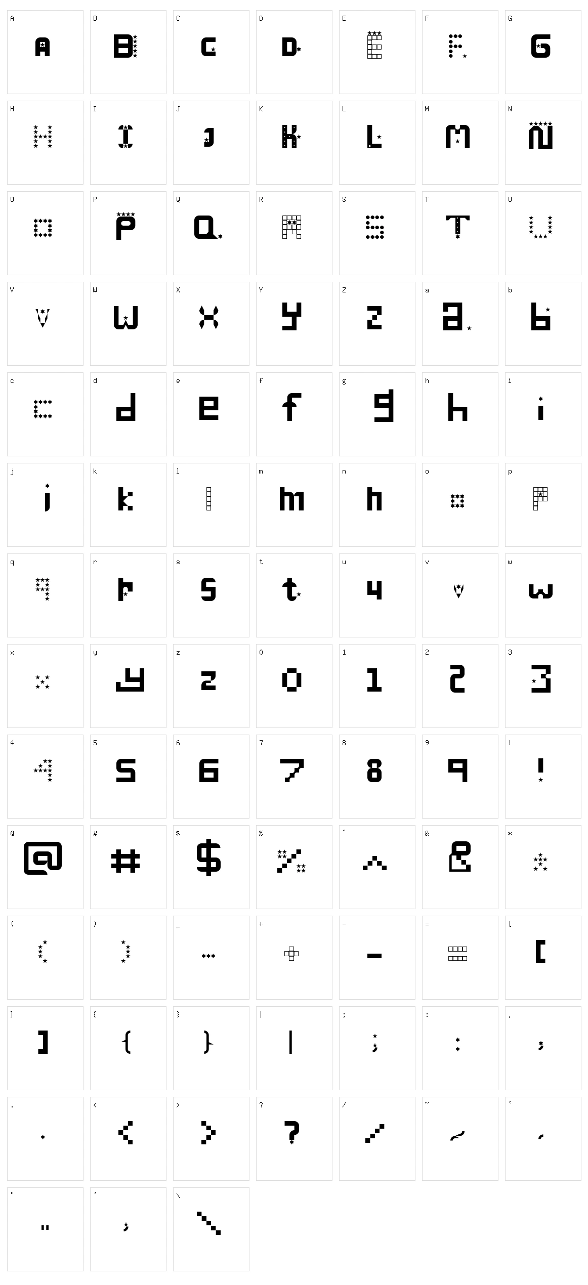 Many Miles Character Set