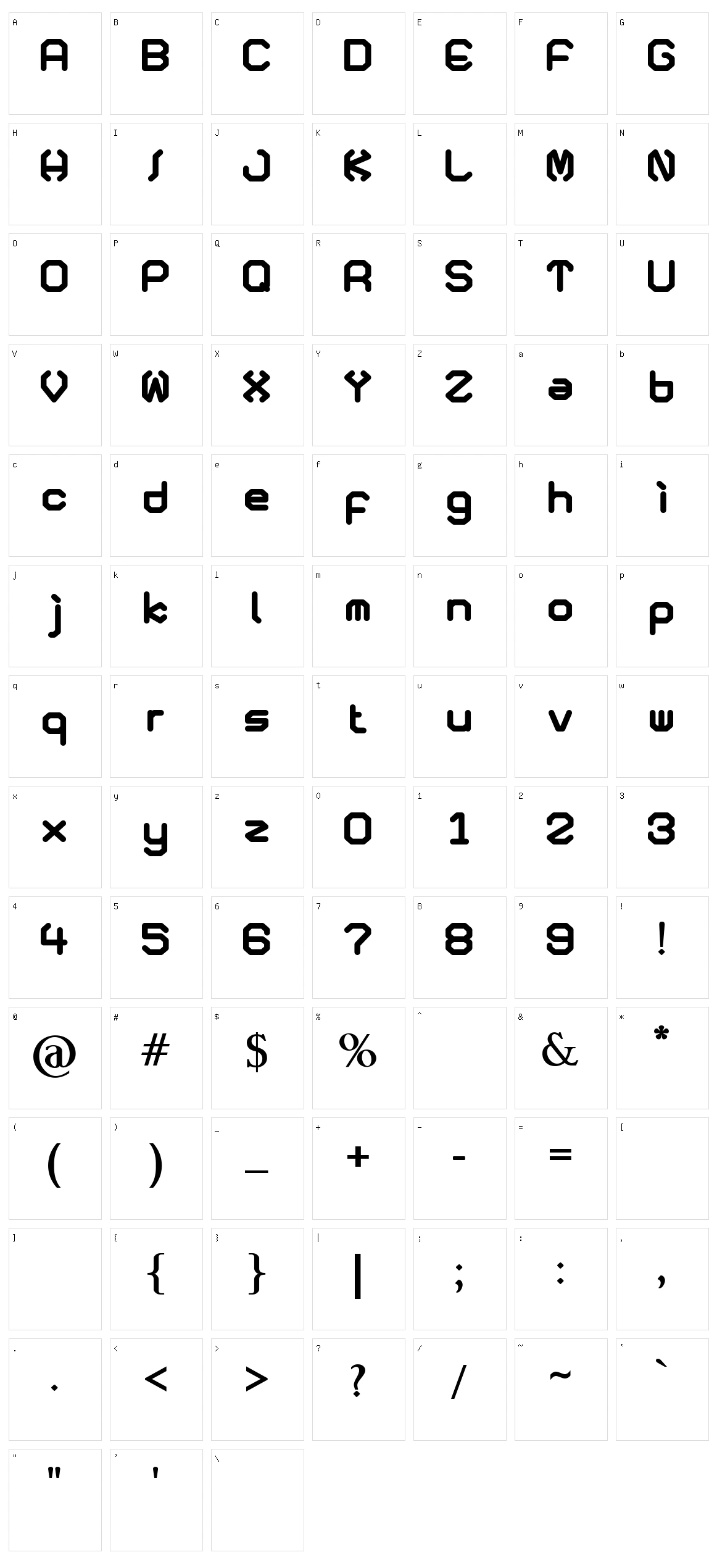 Mechane Character Set