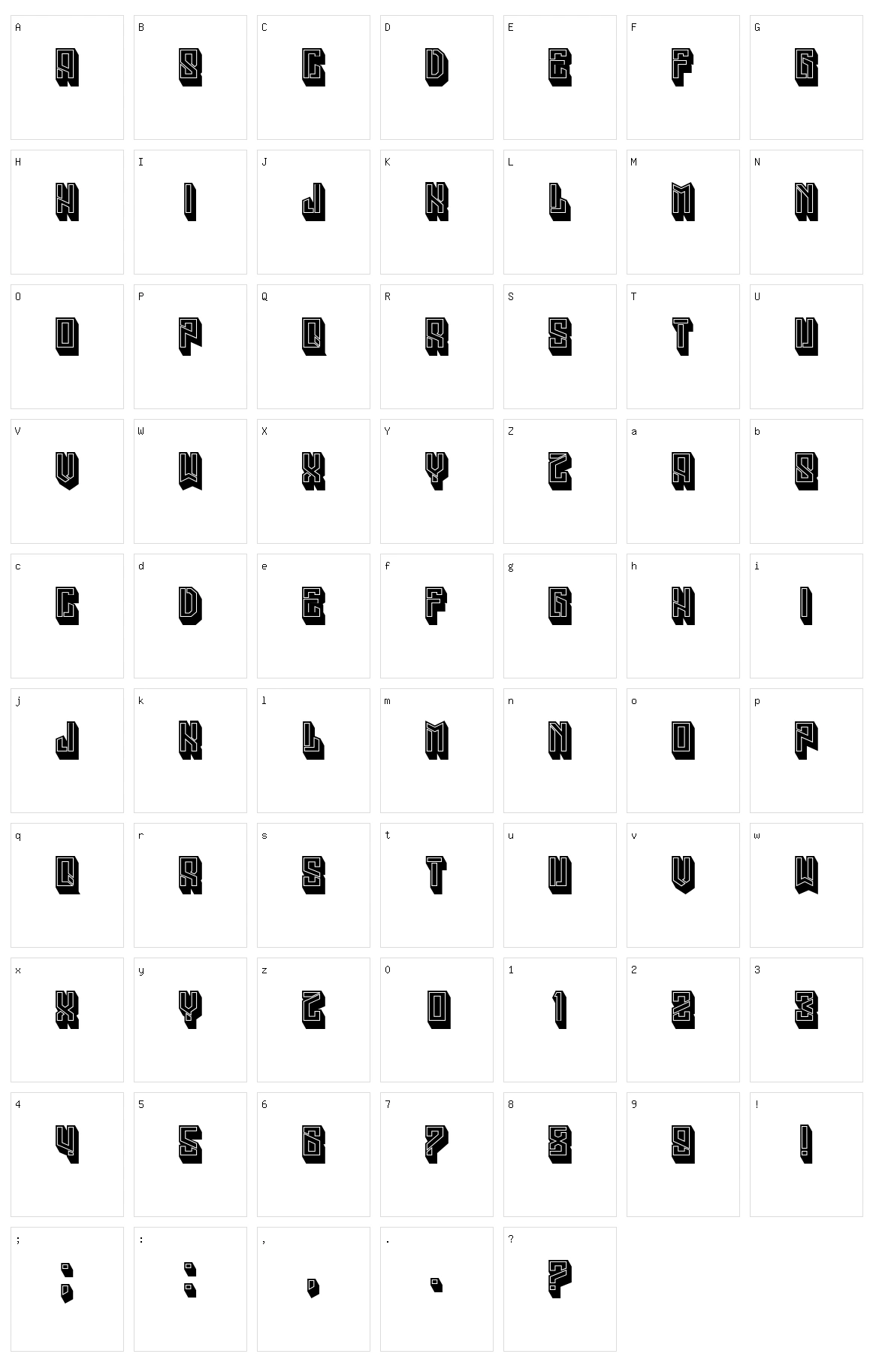 Megalomania Character Set