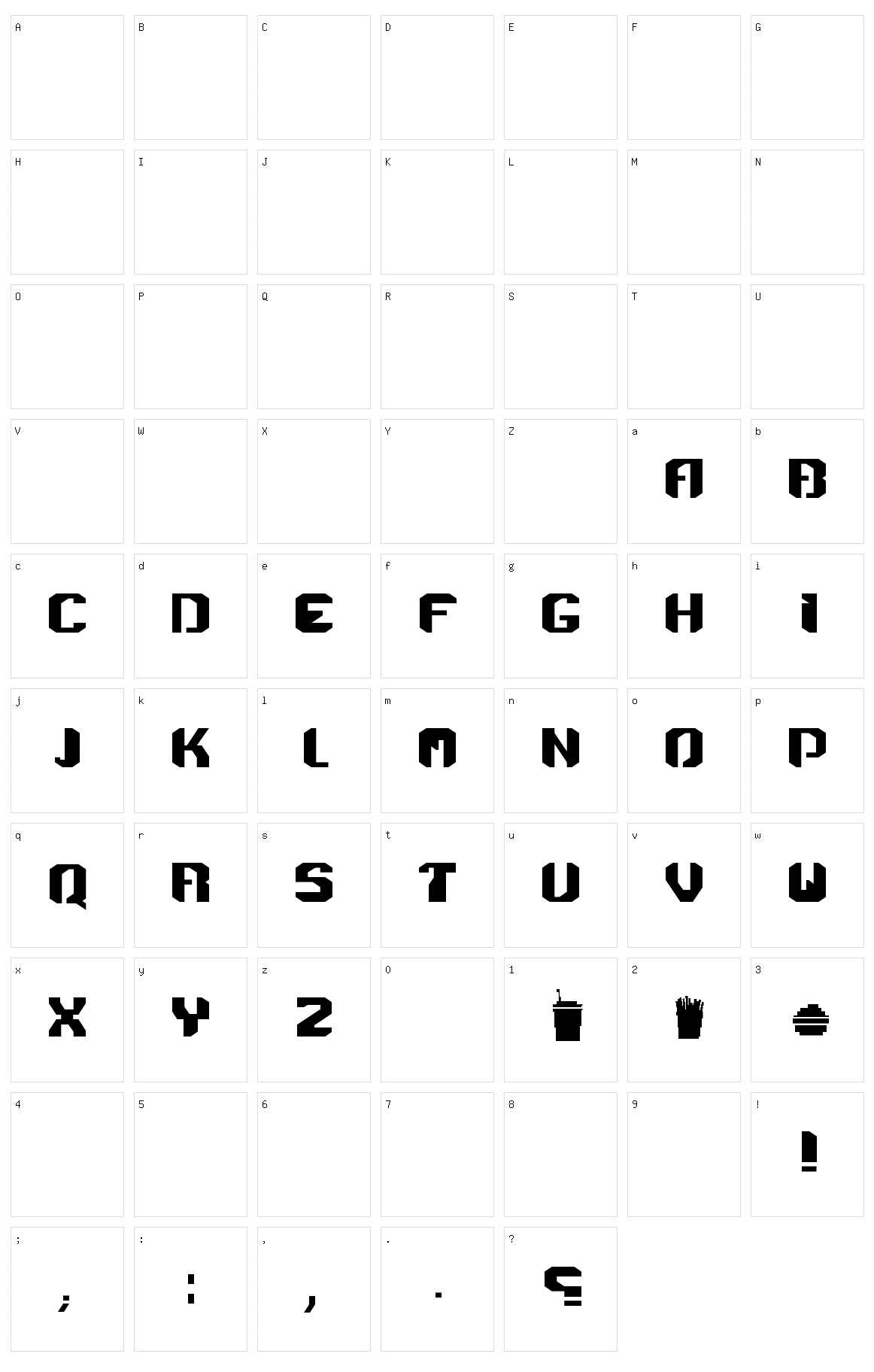 Menace Character Set