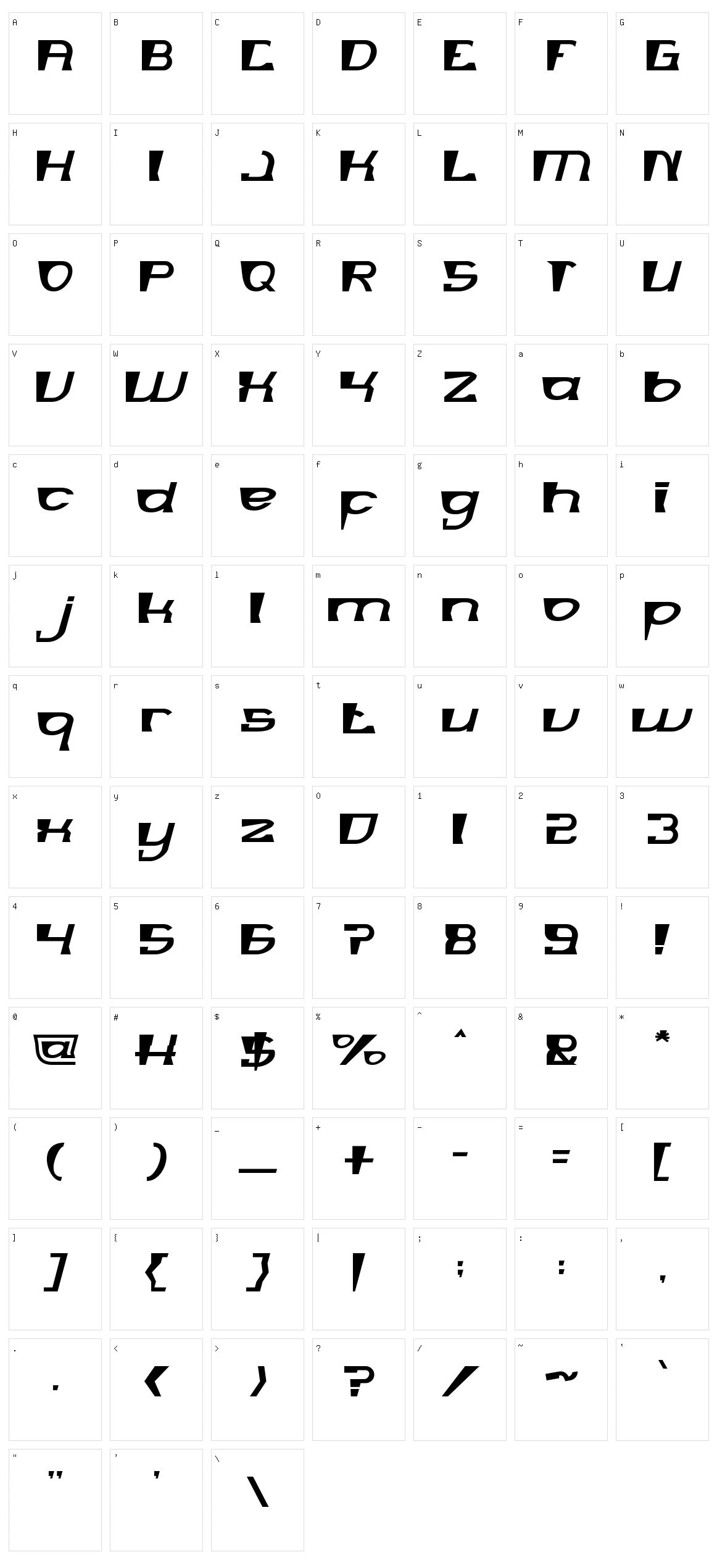 Mercury Character Set