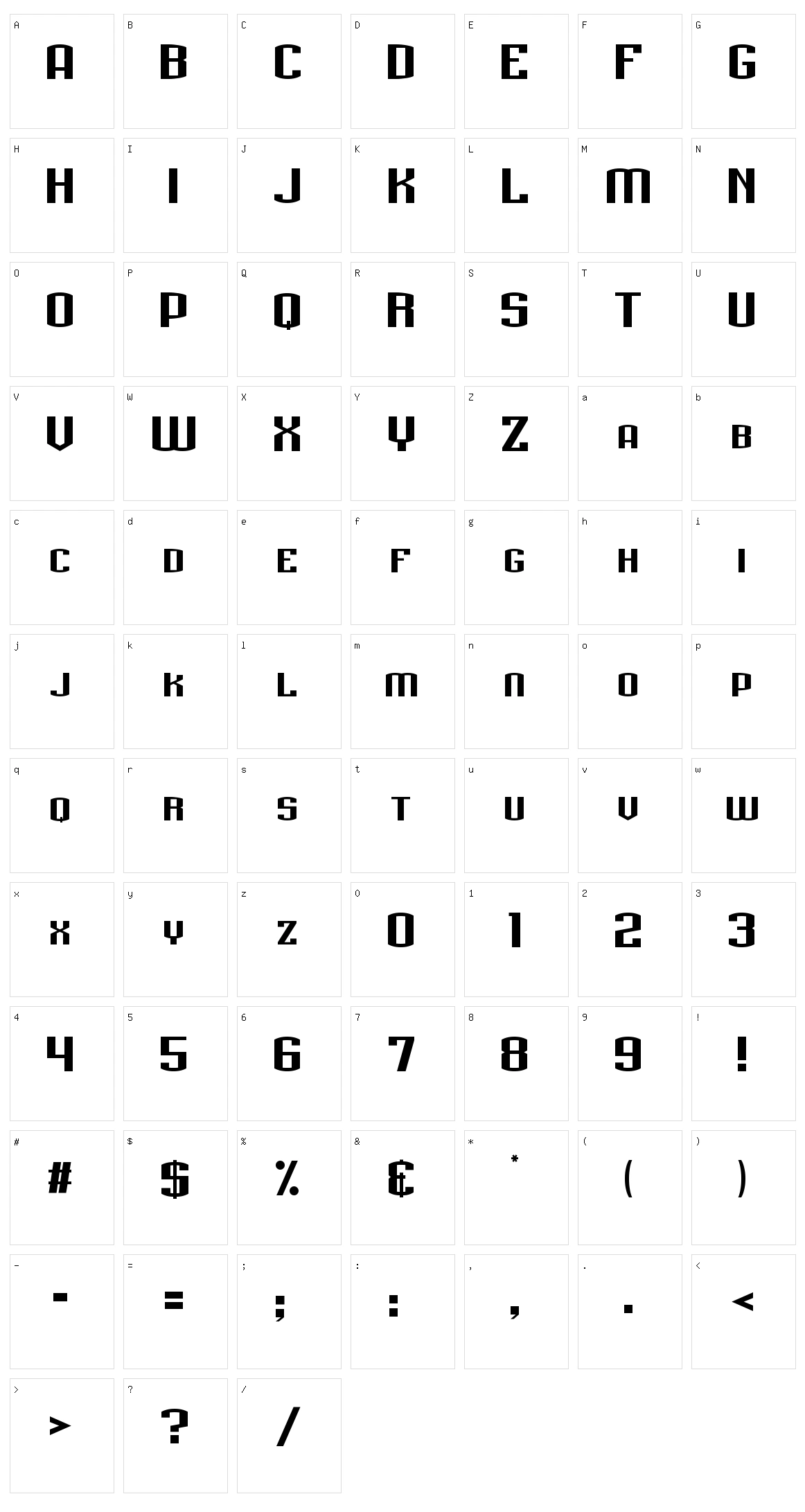 Metriqs Character Set