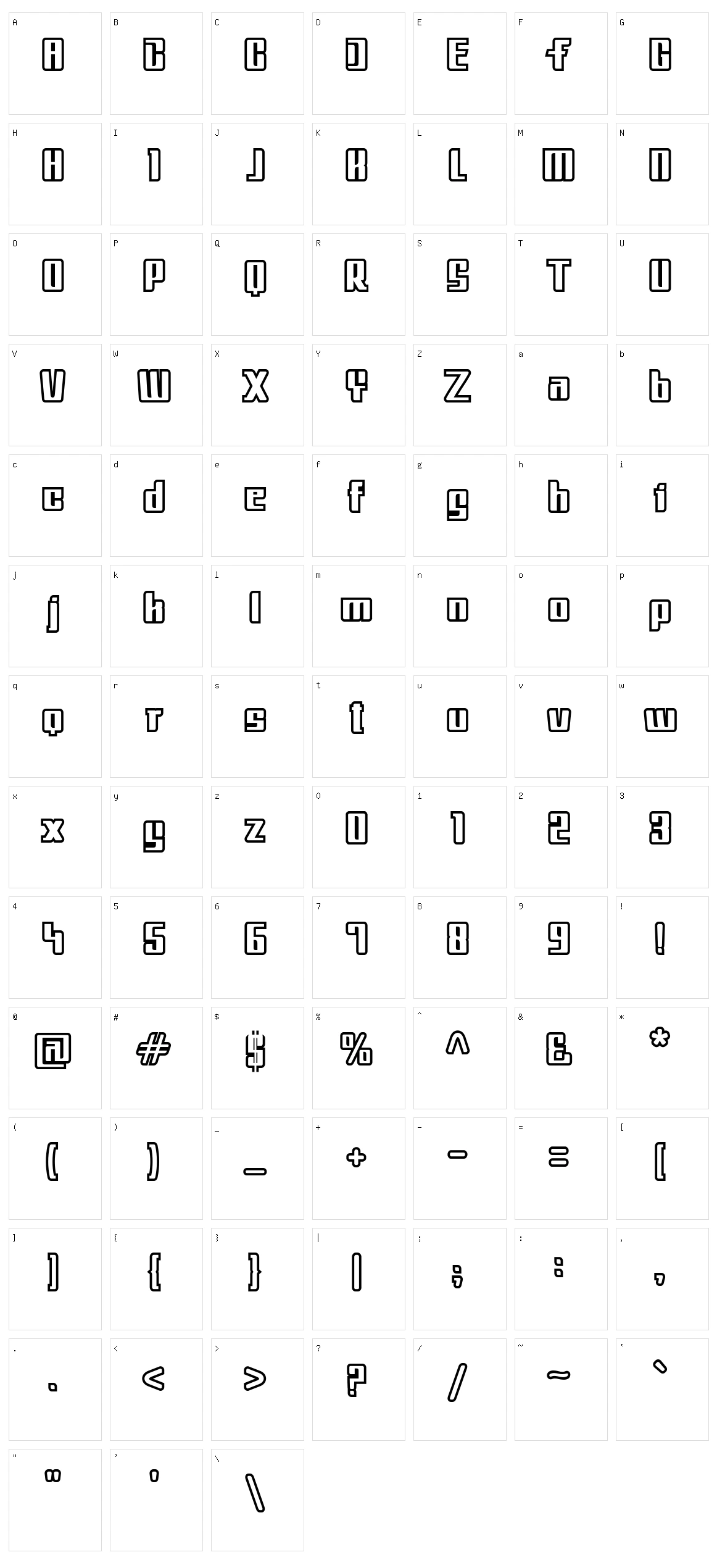 Metro OL Character Set