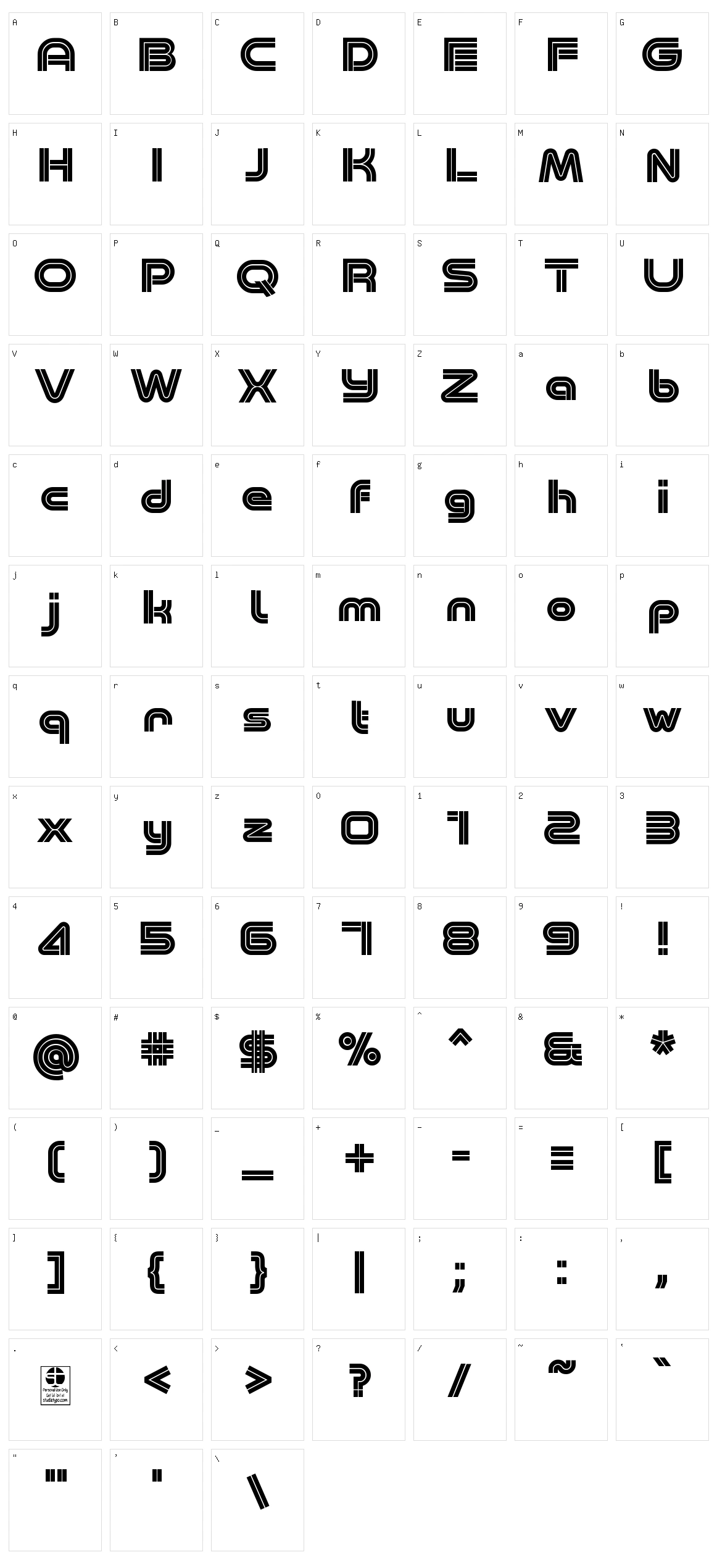 Minalis Double Character Set