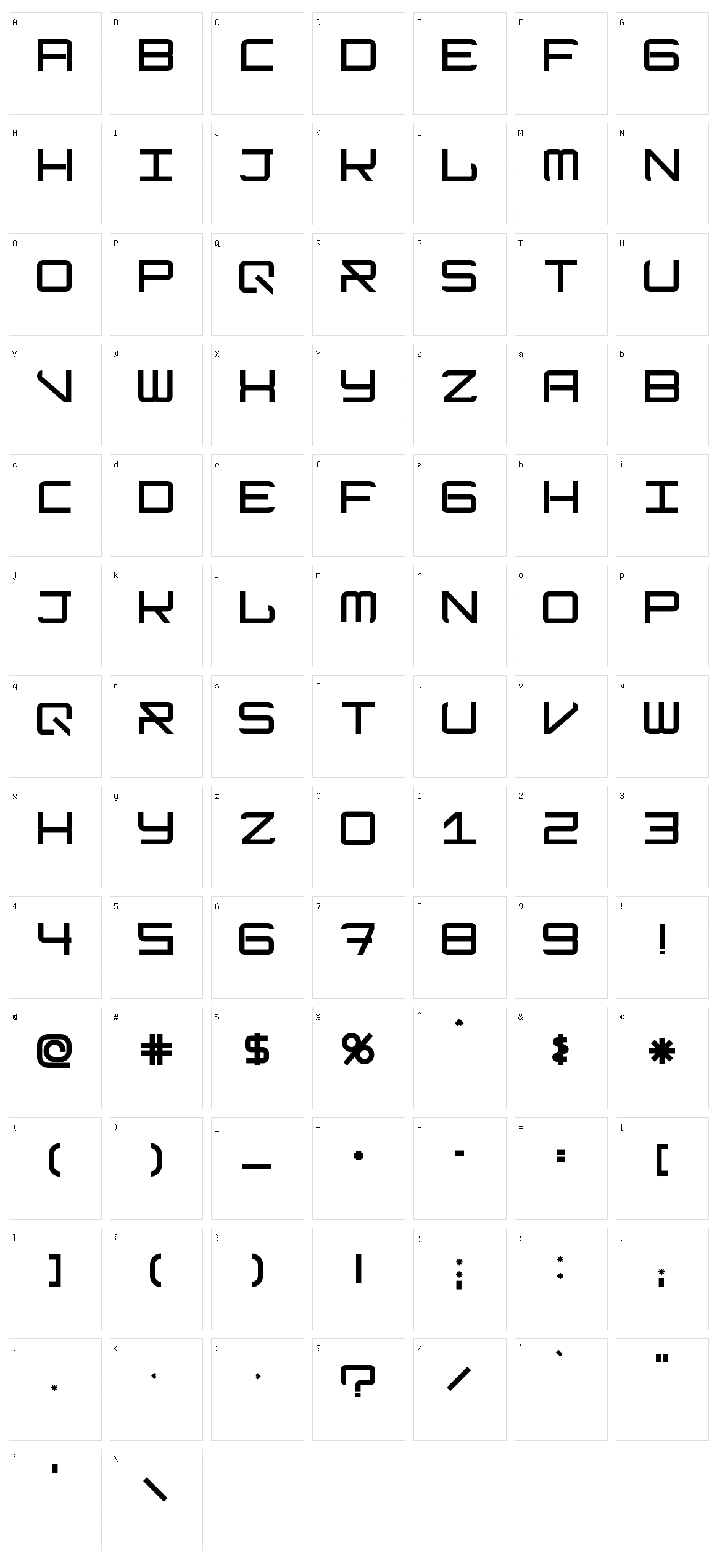 Modernism Character Set