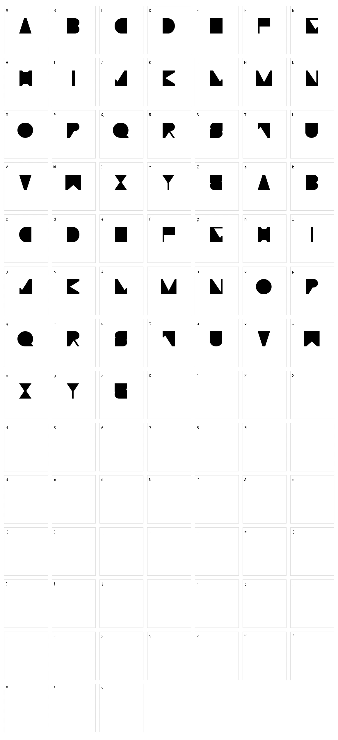 Moiser Techno Character Set