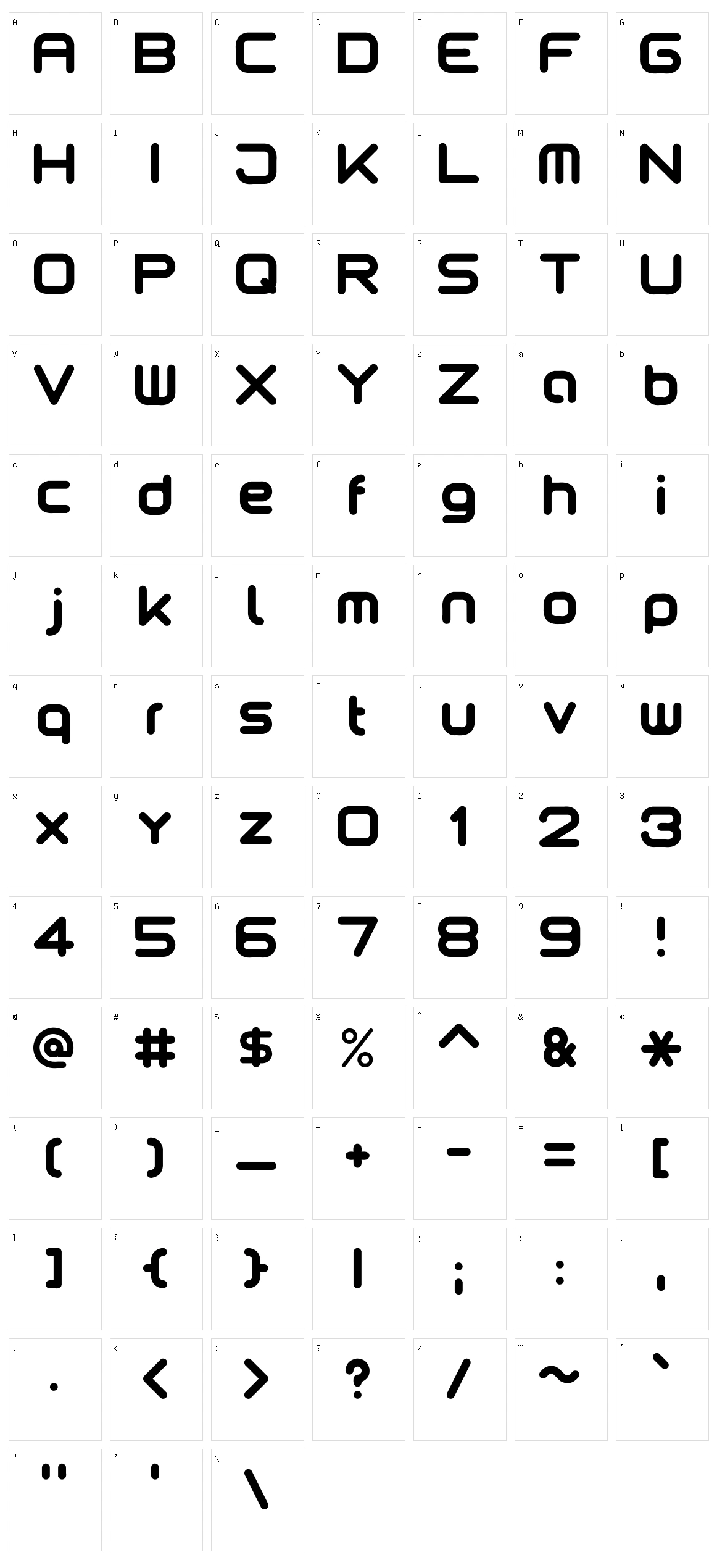 Motschcc Character Set